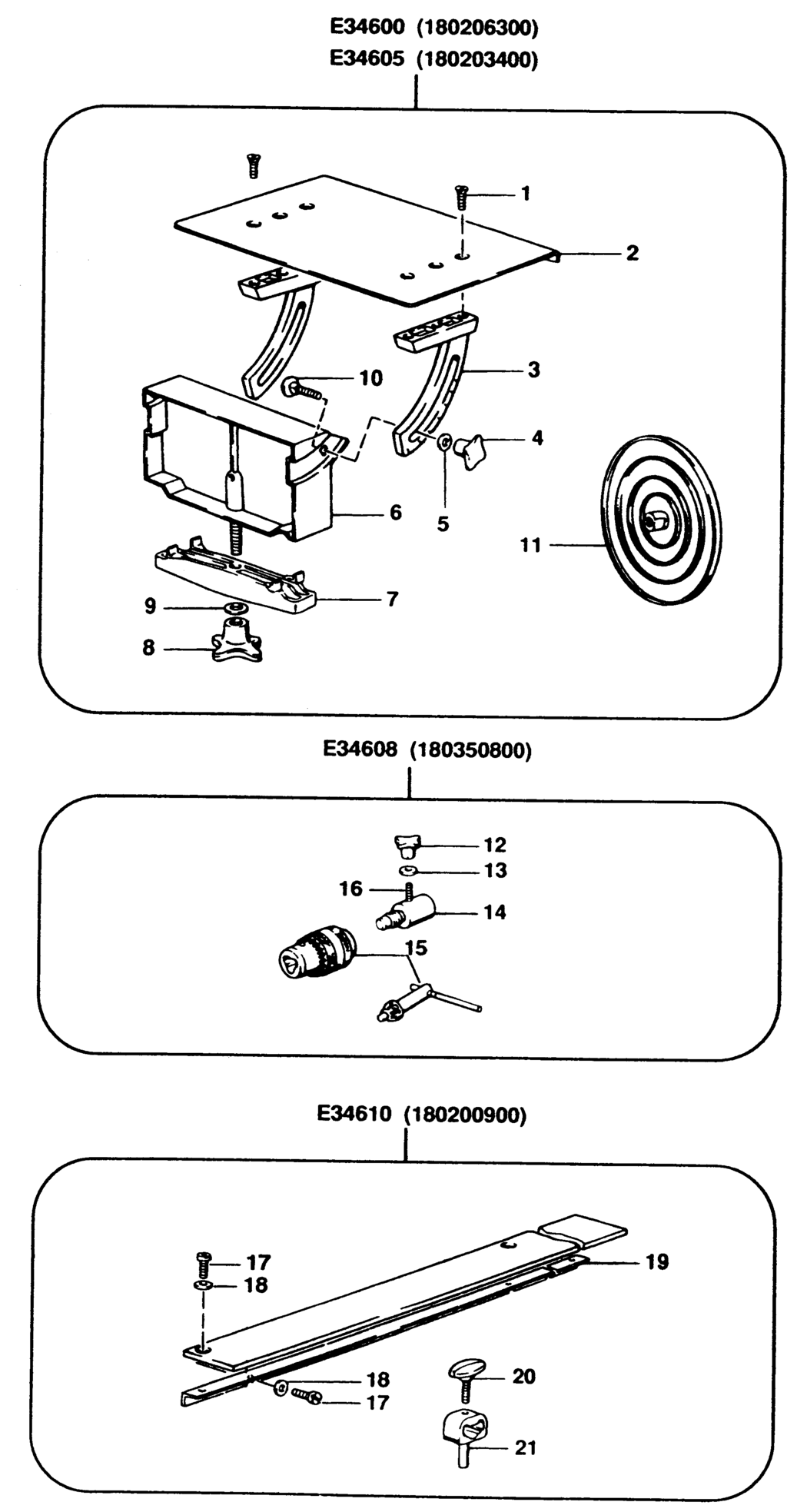 Elu 180203400 Type 1 Support Table Spare Parts