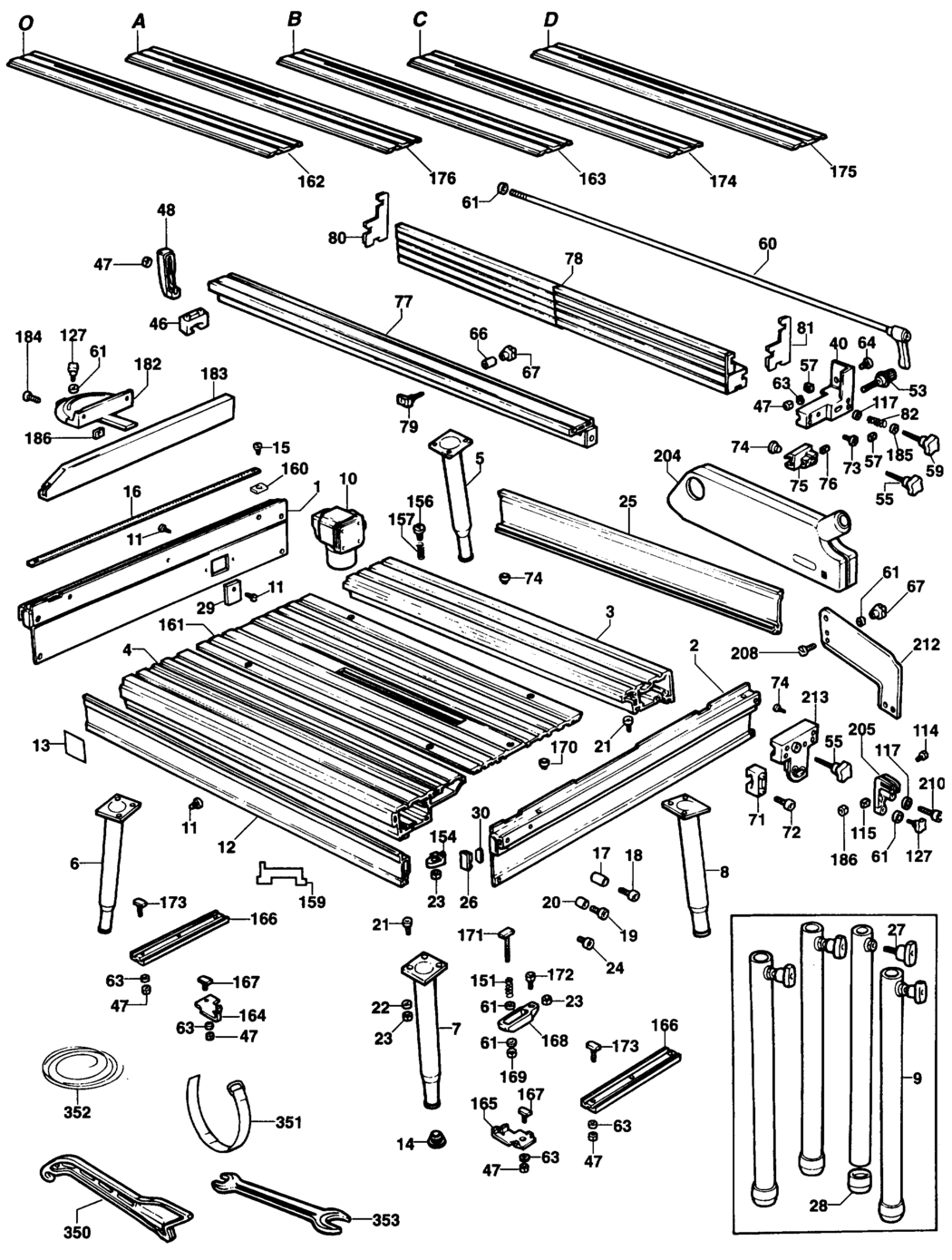 Elu EST10 Type 1 Saw Table Spare Parts