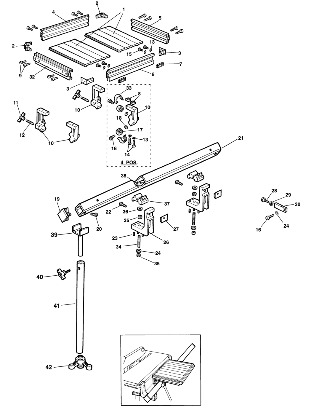 Elu EZ41102 Type 1 Extension Table Spare Parts