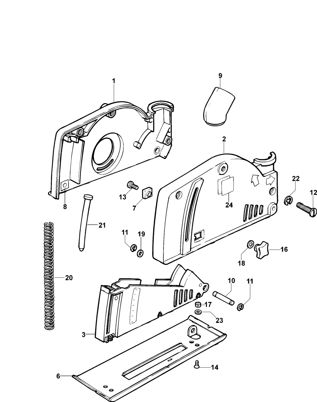 Elu EZWS97 Type 1 Guard Spare Parts