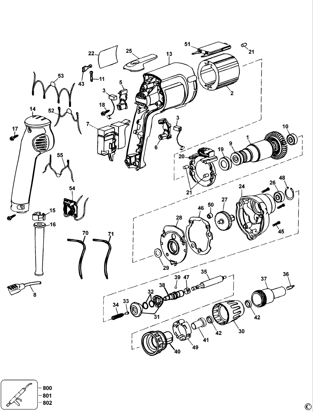 Elu BS40EK Type 1 Screwdriver Spare Parts