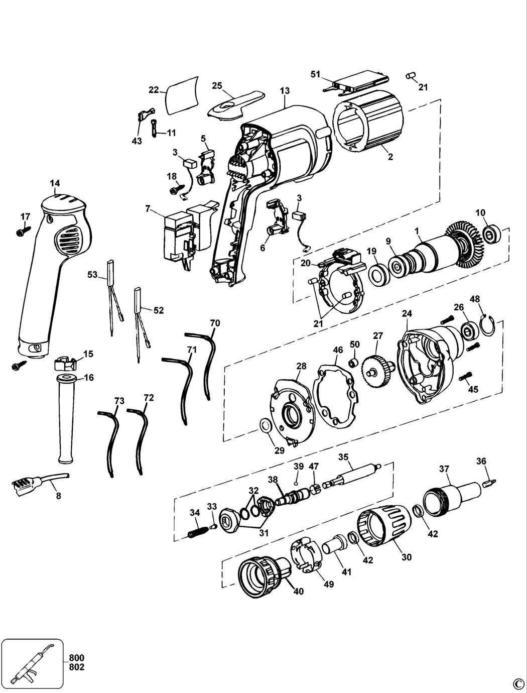 Elu BS40EK Type 2 Screwdriver Spare Parts