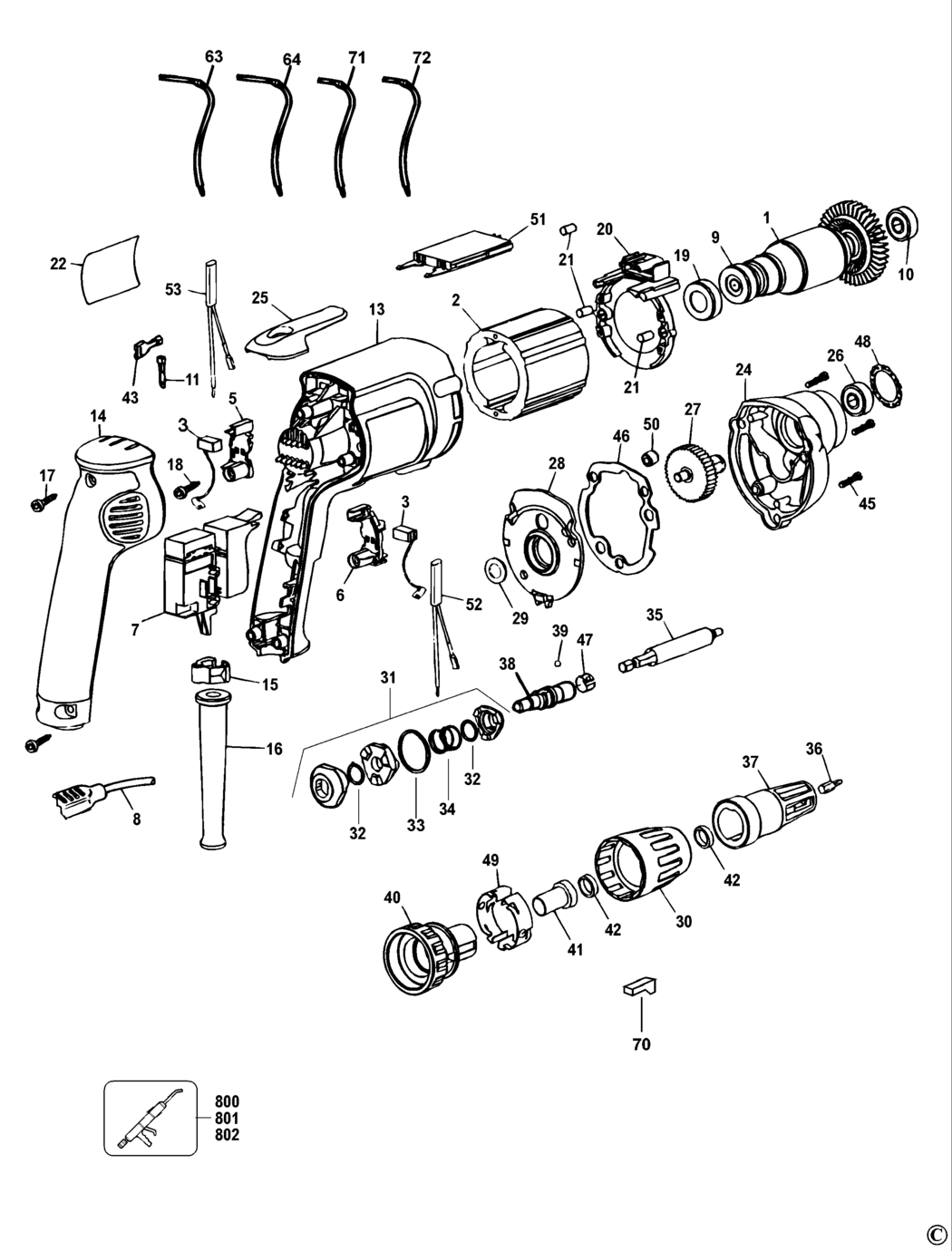 Elu BS40EKN Type 1 Screwdriver Spare Parts