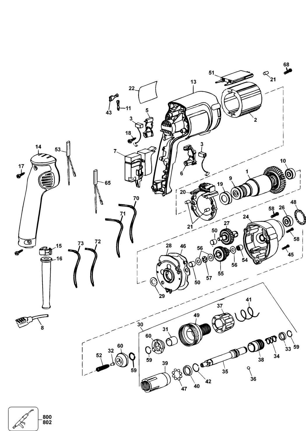 Elu BS45EK Type 2 Screwdriver Spare Parts