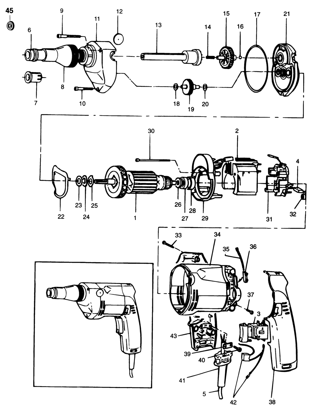 Elu ESD700 Type 2 Screwdriver Spare Parts