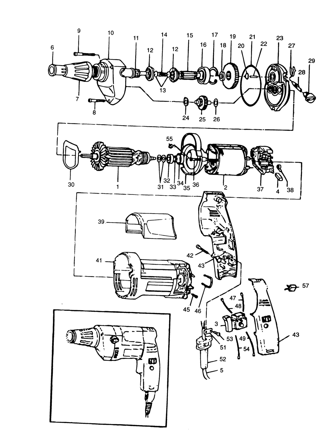 Elu ESD706 Type 3 Screwdriver Spare Parts