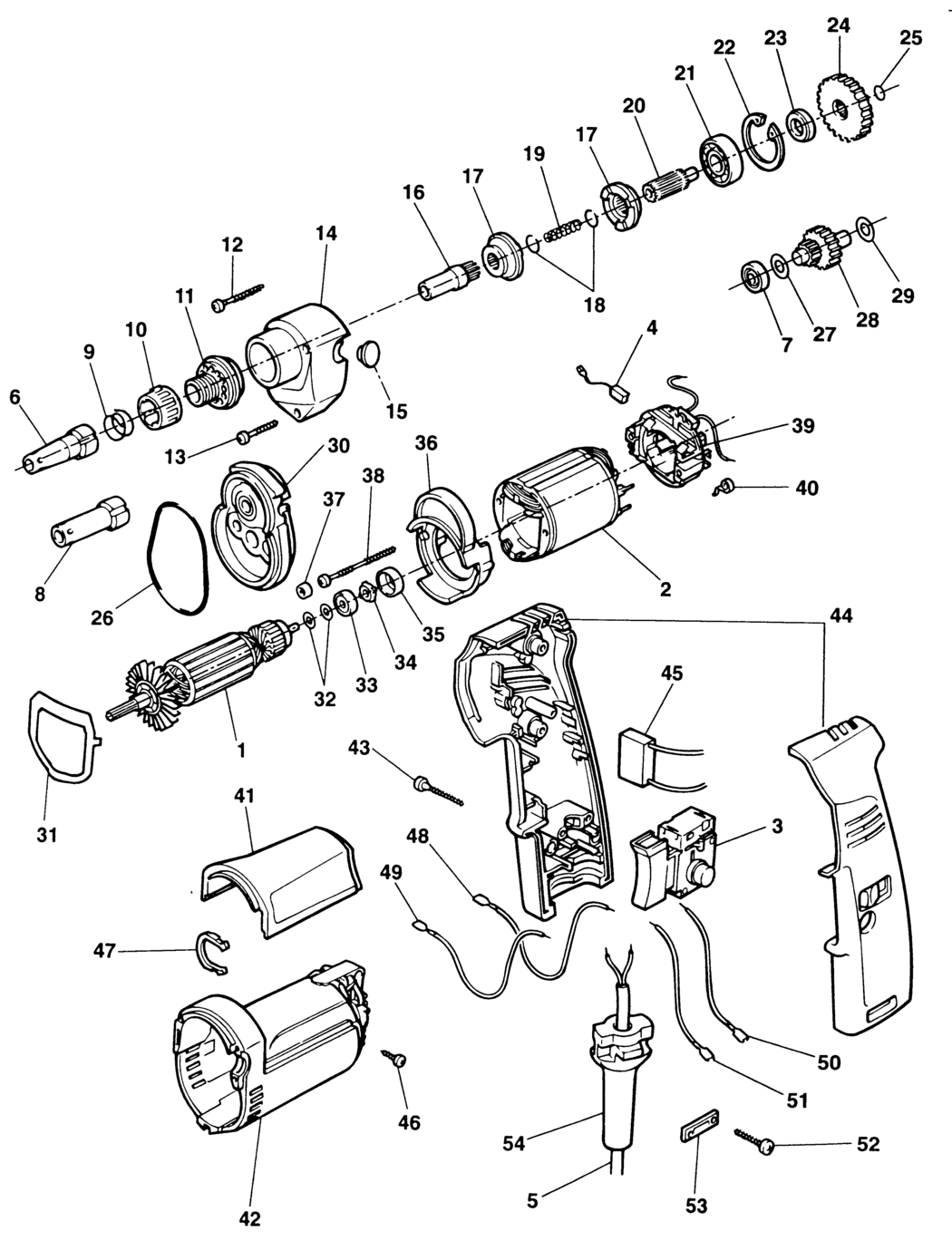 Elu ESD707 Type 2 Screwdriver Spare Parts