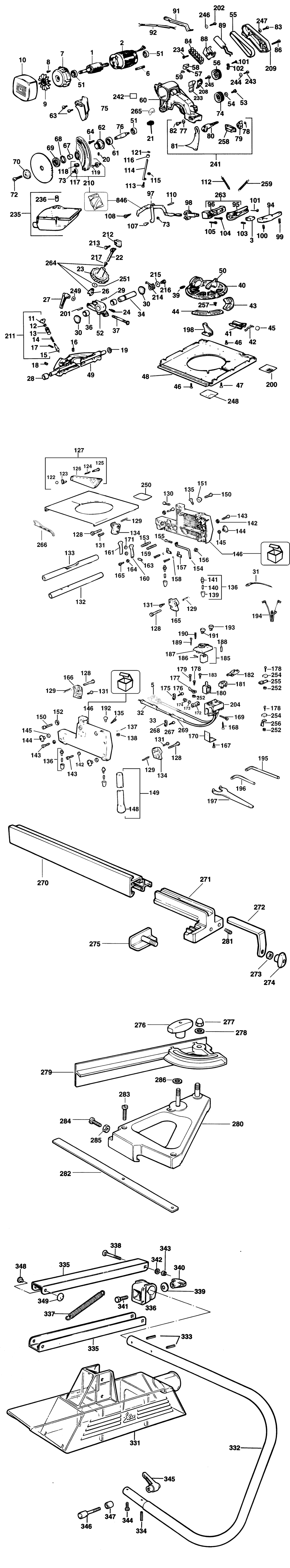 Elu TGS173-C Type 2 Combination Saw Spare Parts