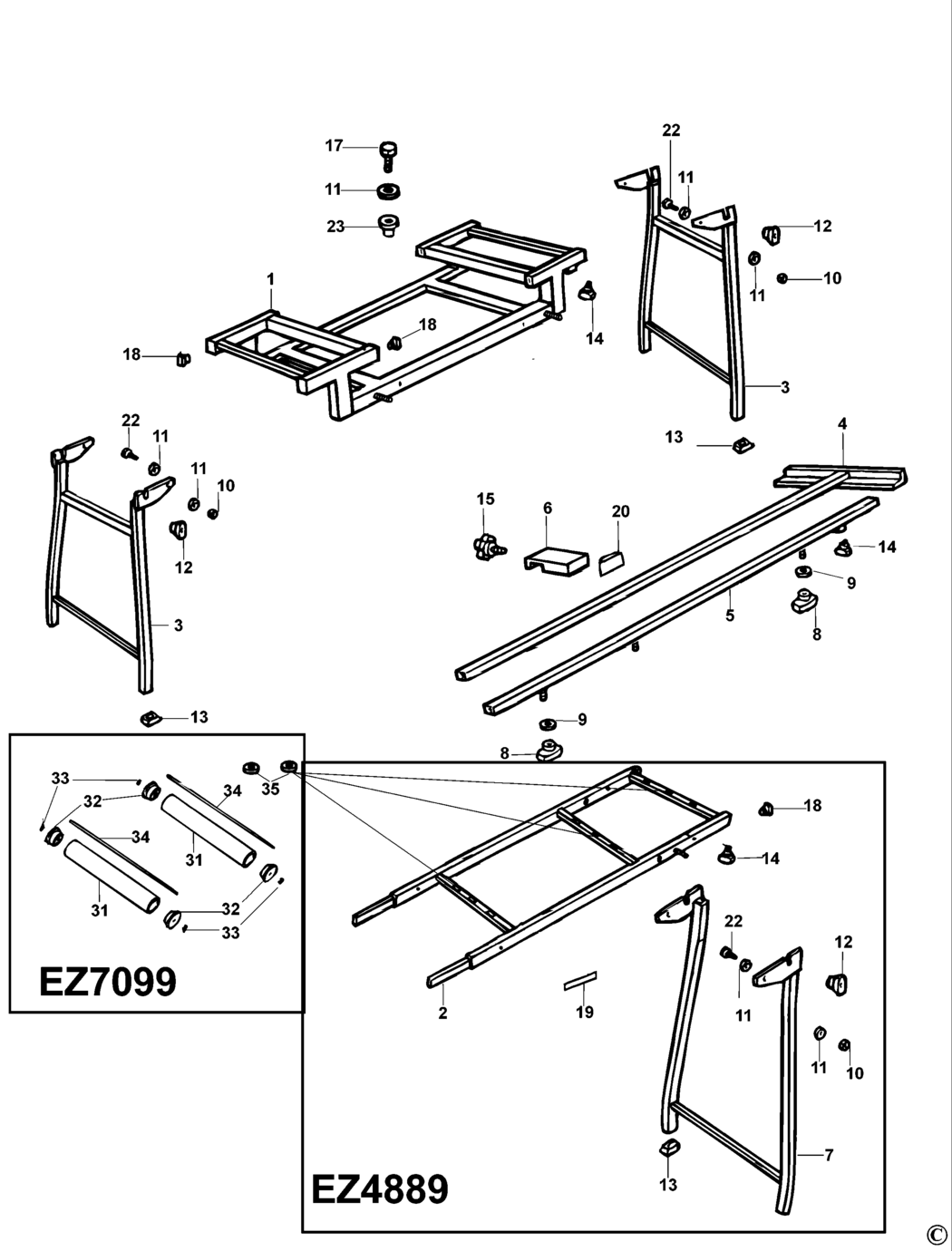 Elu EZ4000 Type 4 Extension Table Spare Parts