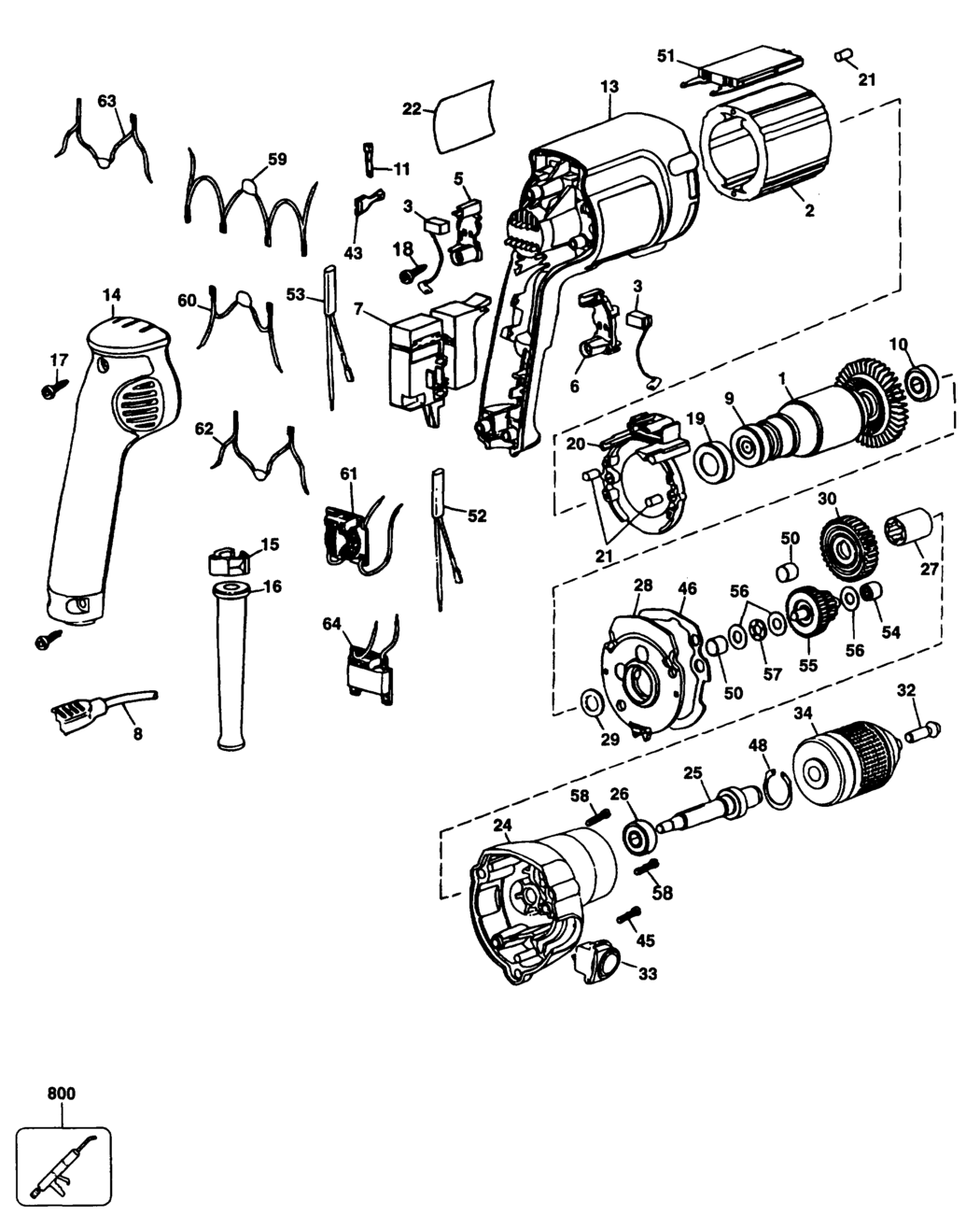 Dewalt DW221 Type 1 Drill Spare Parts