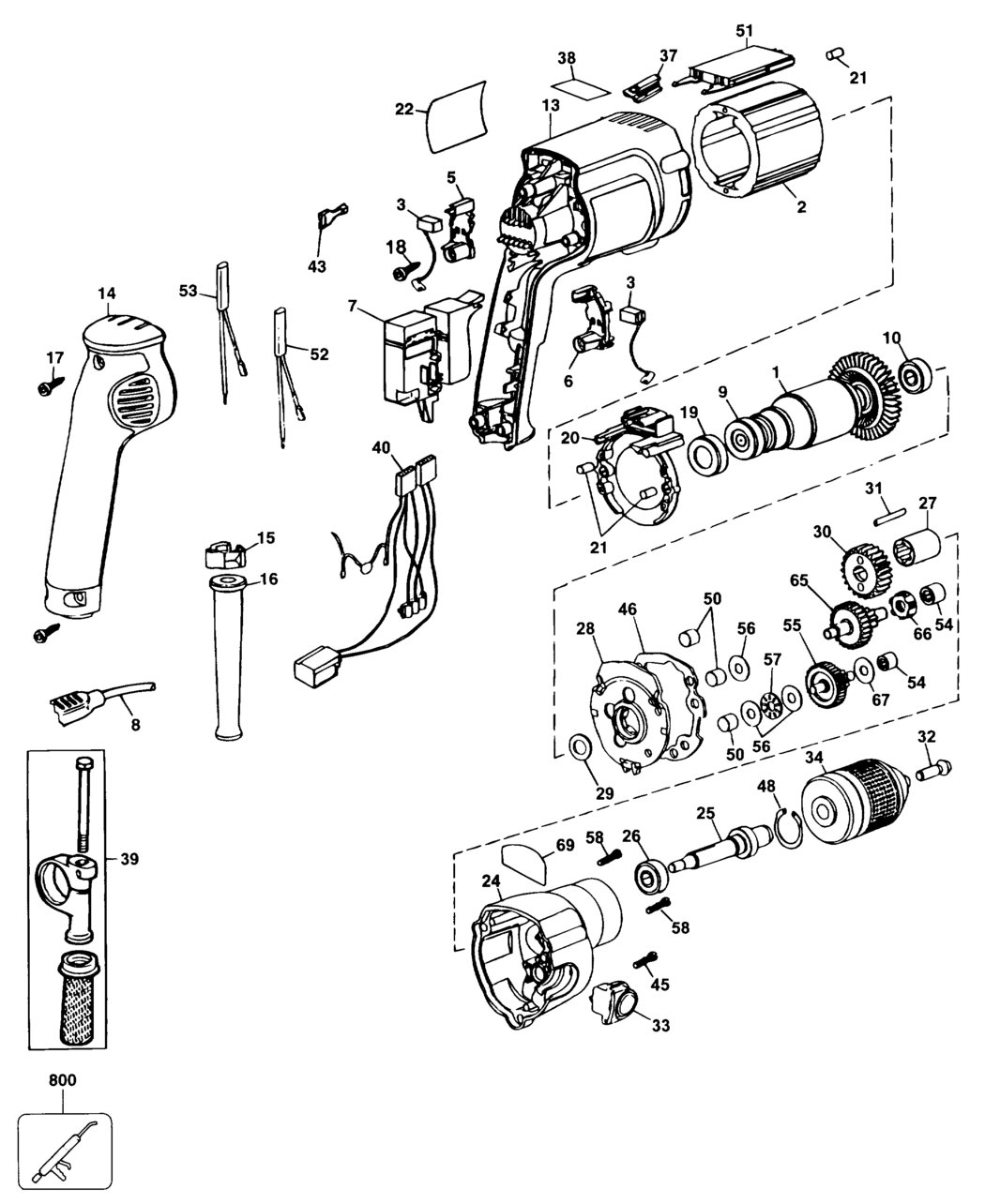 Dewalt DW248 Type 1 Drill Spare Parts