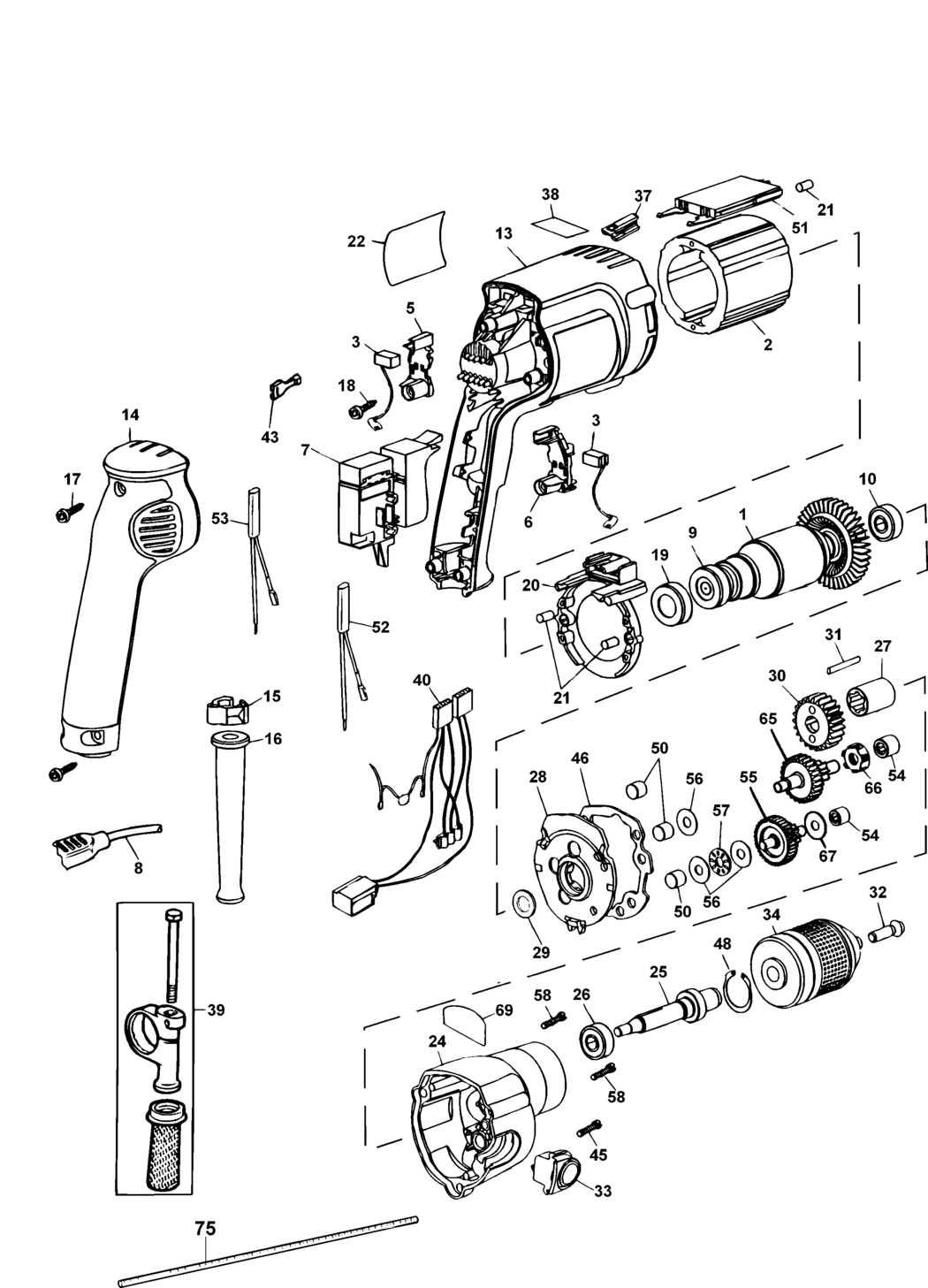 Dewalt DW248 Type 2 Drill Spare Parts