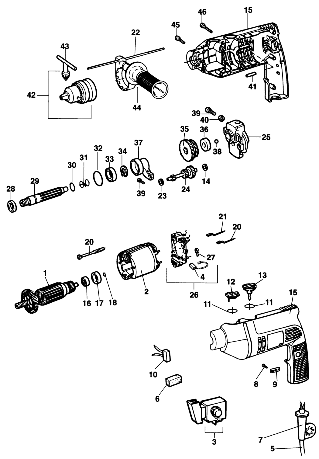 Dewalt DW509 Type 1 Drill Spare Parts