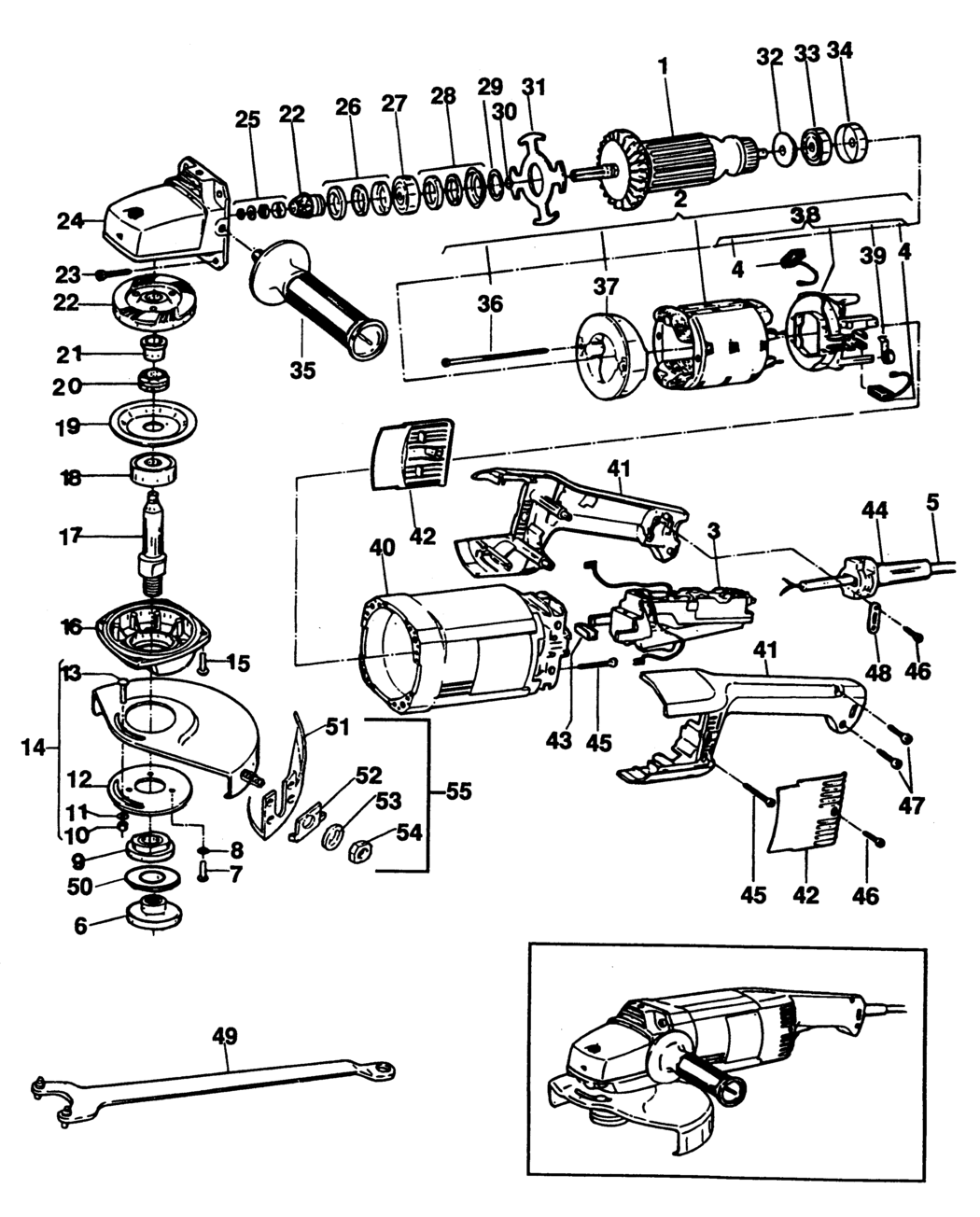 Dewalt DW432K Type 1 Angle Grinder Spare Parts