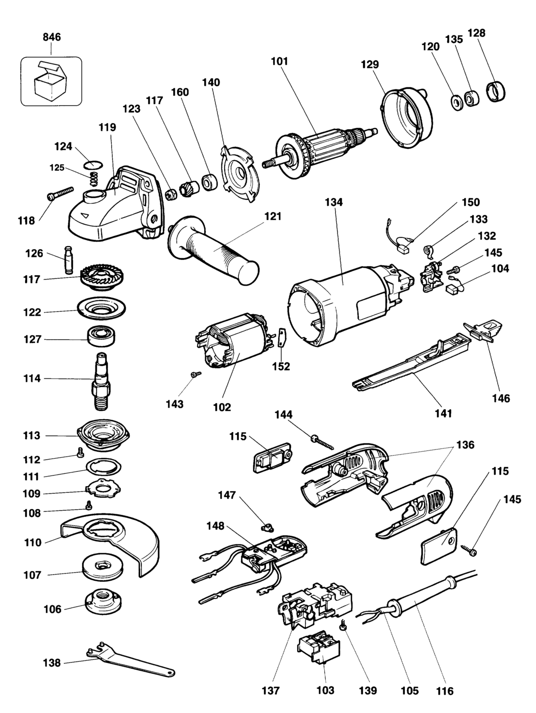 Dewalt DW451 Type 1 Angle Grinder Spare Parts