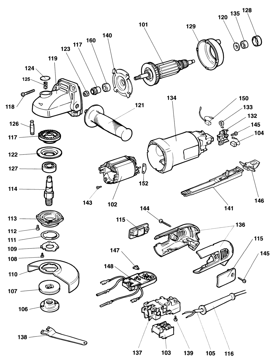 Dewalt DW451 Type 2 Angle Grinder Spare Parts