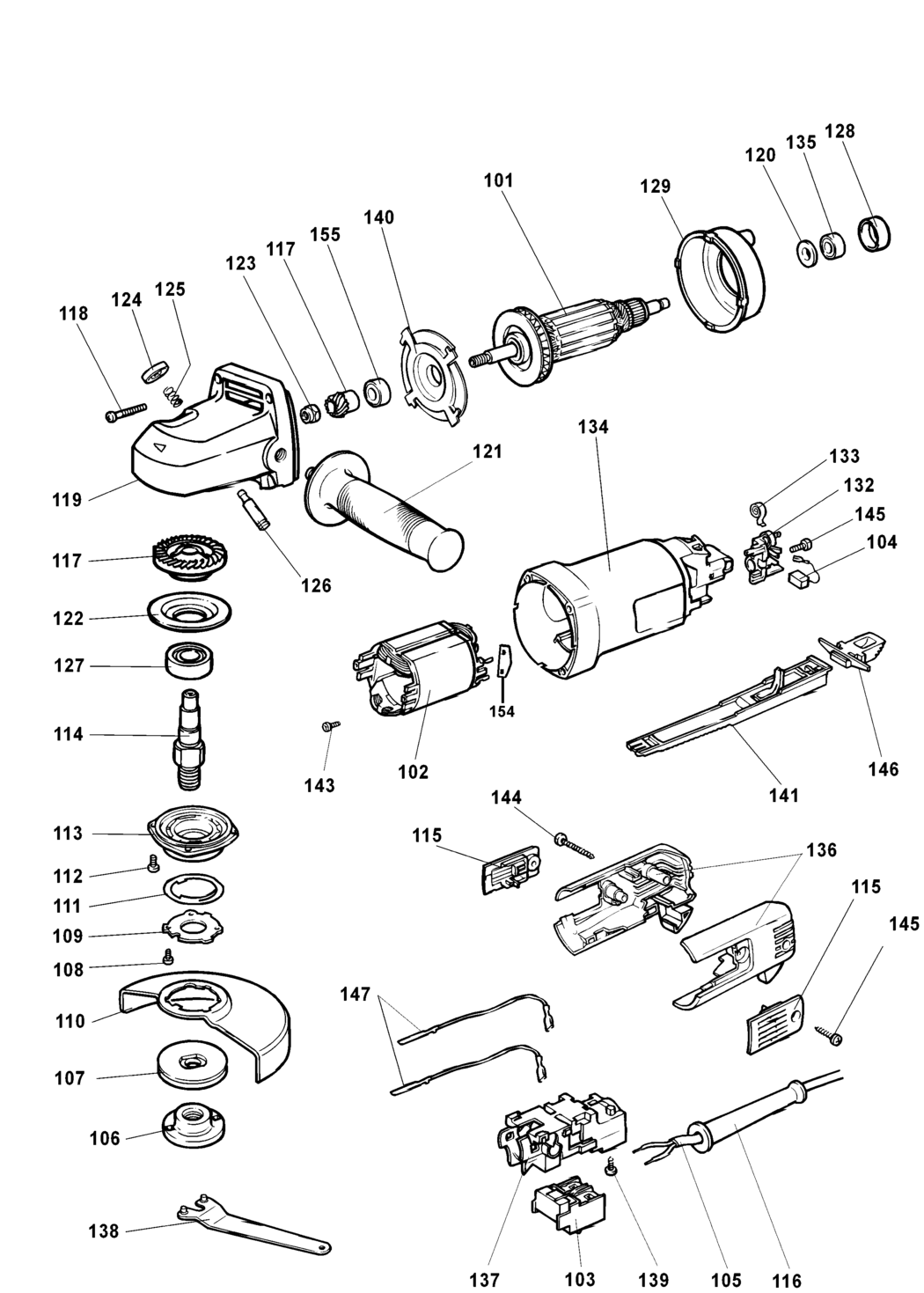 Dewalt DW456 Type 2 Angle Grinder Spare Parts