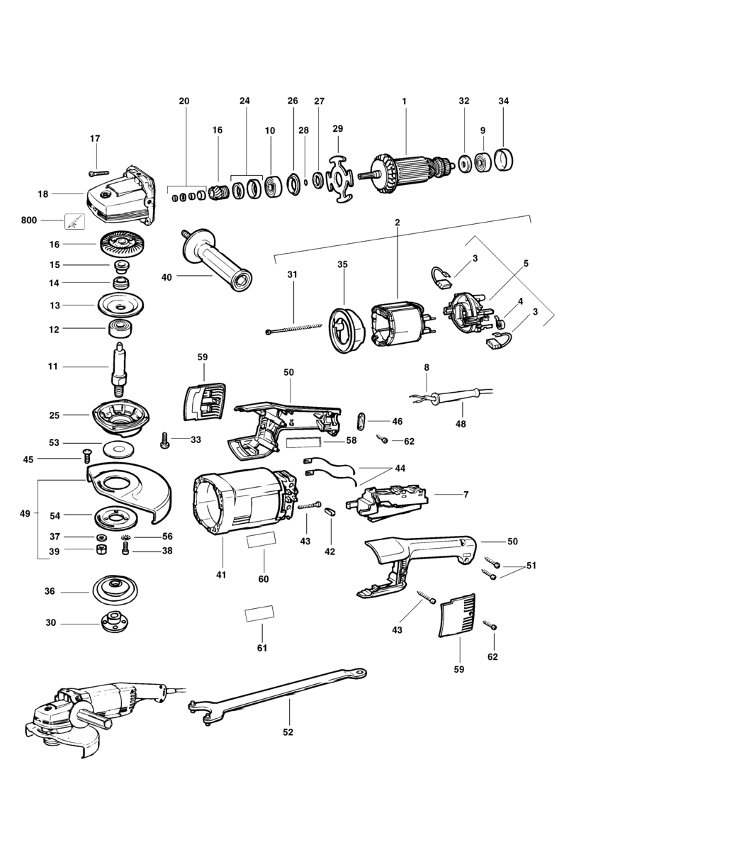 Dewalt DW474 Type 2 Angle Grinder Spare Parts