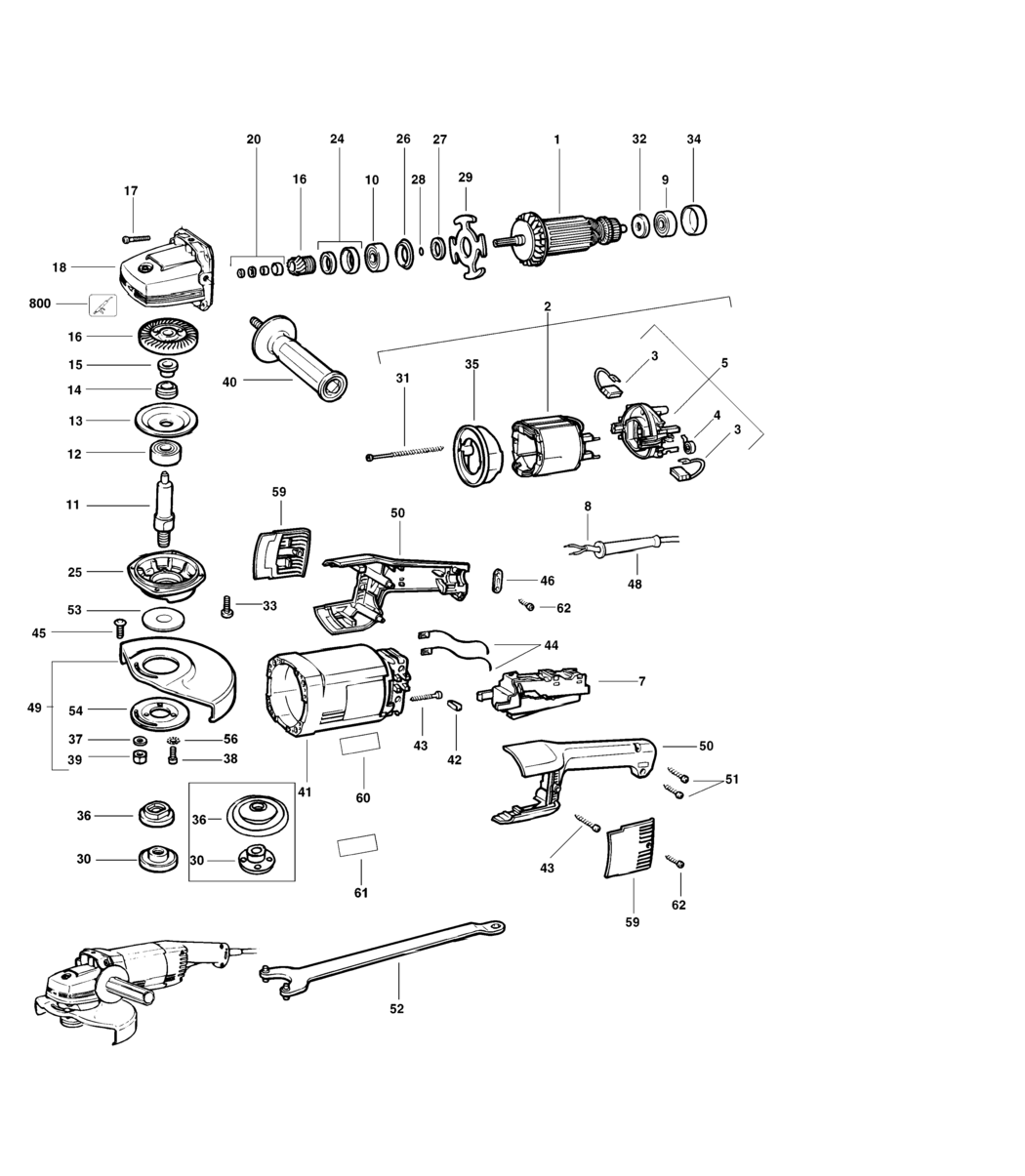 Dewalt DW474 Type 2A Angle Grinder Spare Parts