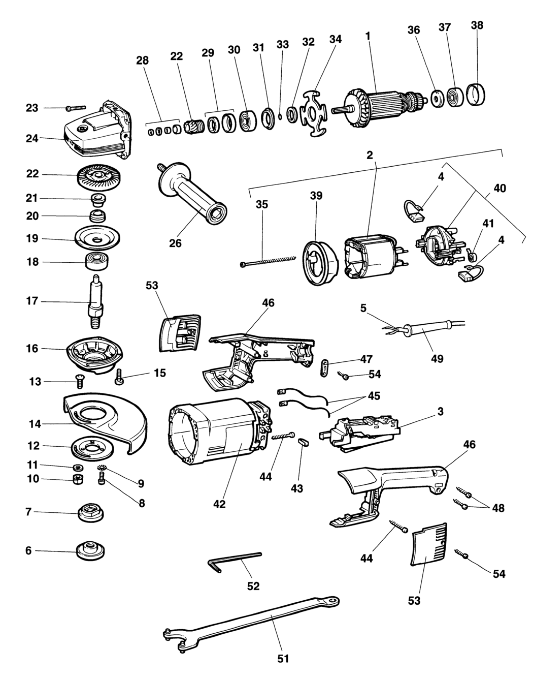 Dewalt DW475 Type 1 Angle Grinder Spare Parts