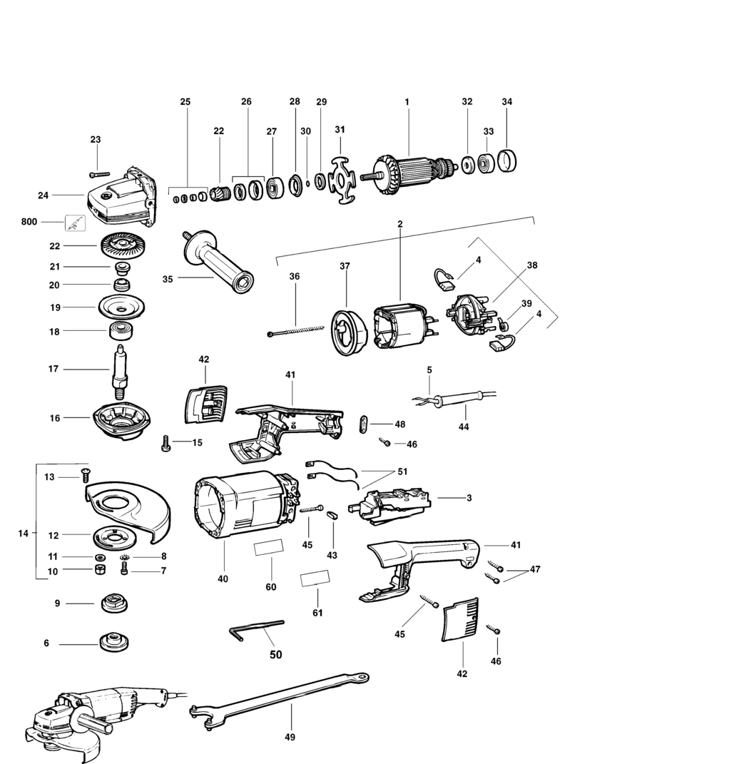 Dewalt DW477 Type 2 Angle Grinder Spare Parts