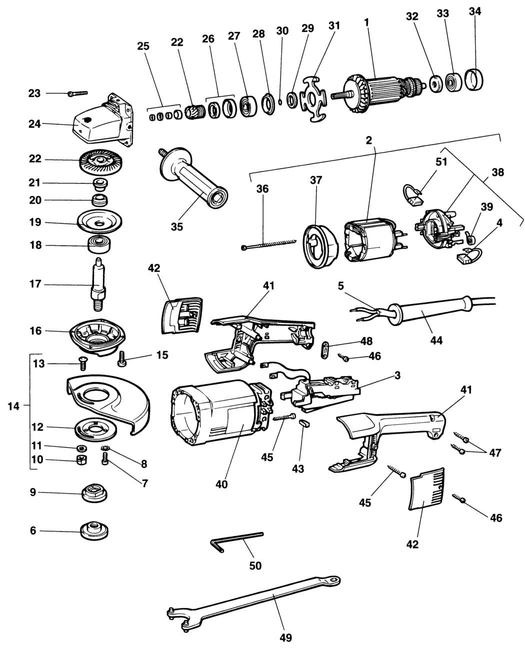 Dewalt DW478 Type 1 Angle Grinder Spare Parts