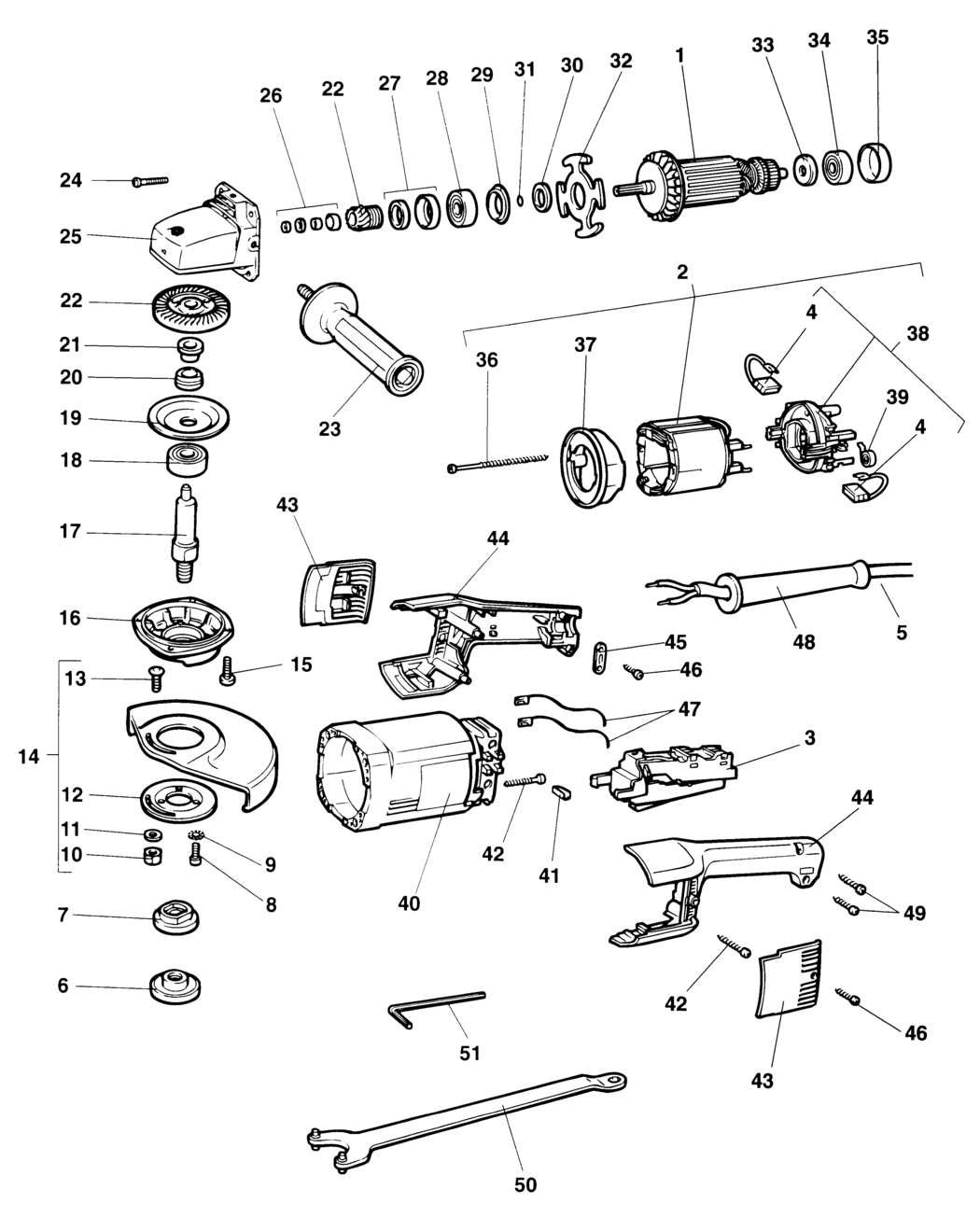 Dewalt DW479 Type 1 Angle Grinder Spare Parts