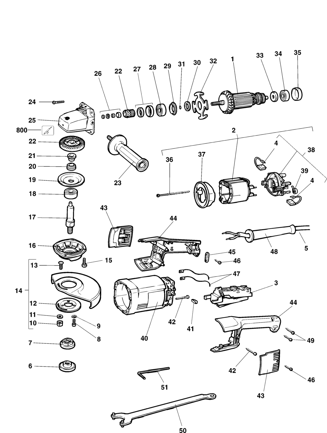 Dewalt DW479 Type 2 Angle Grinder Spare Parts