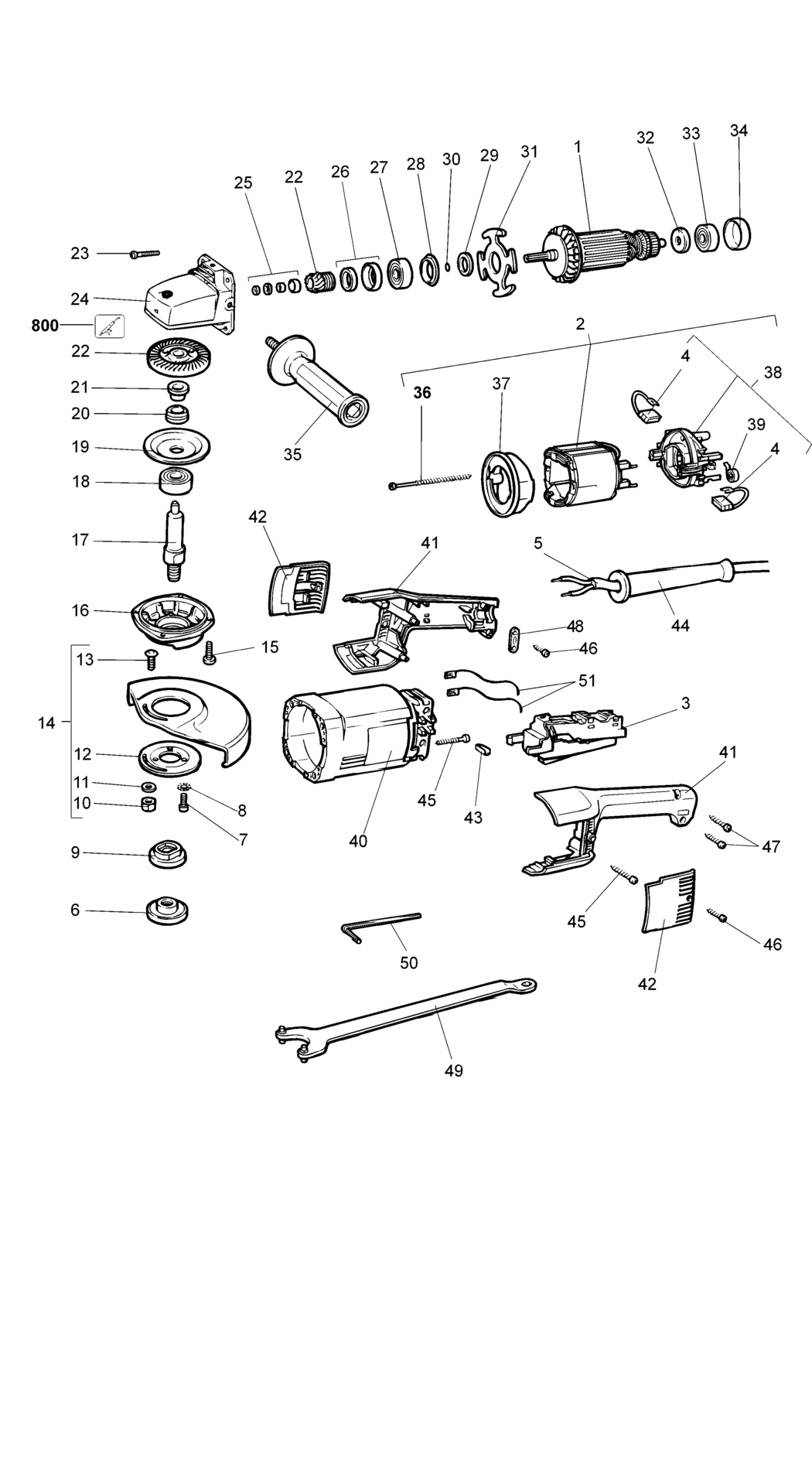 Dewalt DW490 Type 2 Angle Grinder Spare Parts