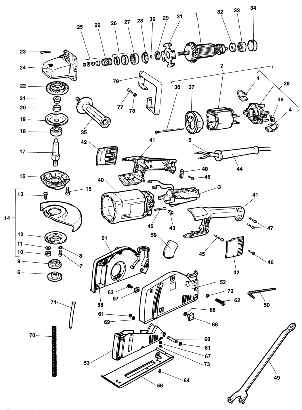 Dewalt DW491 Type 1 Grinder Spare Parts