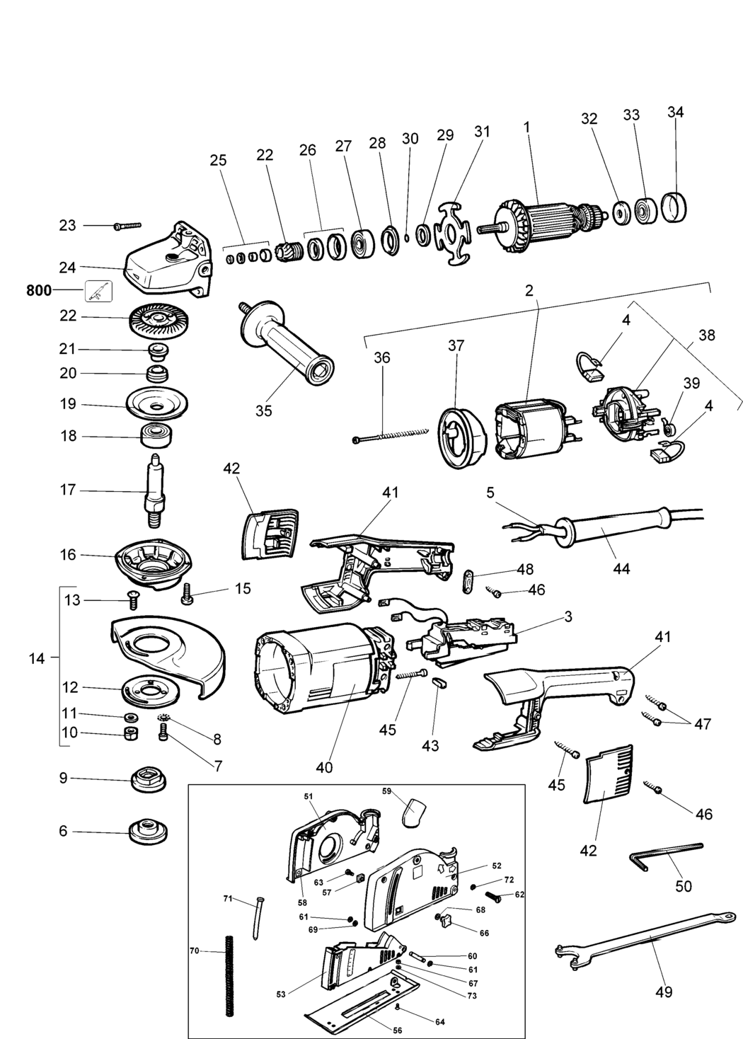 Dewalt DW491 Type 2 Angle Grinder Spare Parts