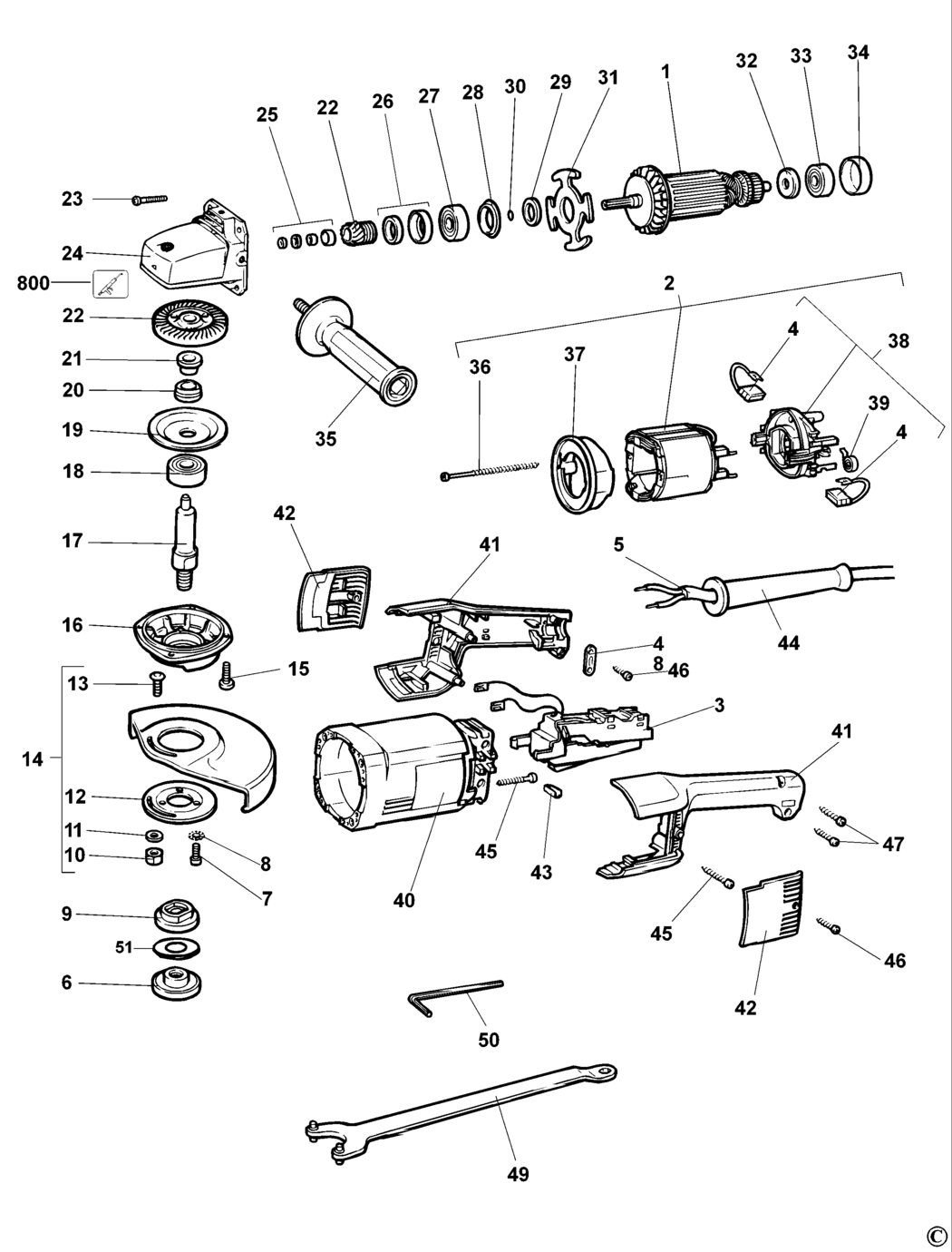 Dewalt DW492 Type 2 Angle Grinder Spare Parts