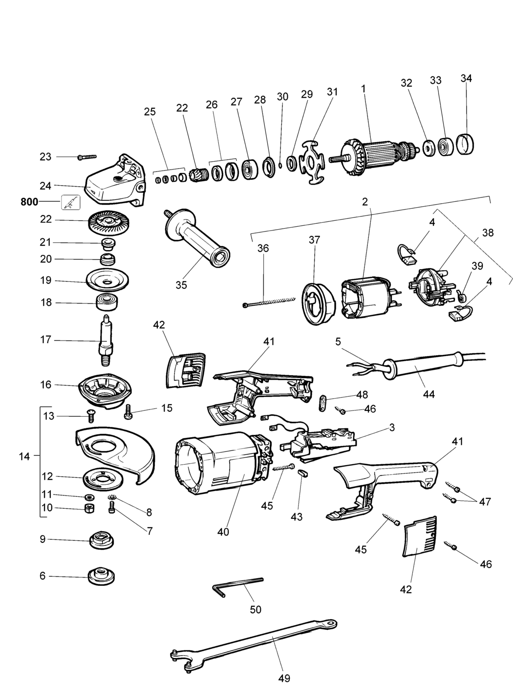 Dewalt DW495 Type 2 Angle Grinder Spare Parts