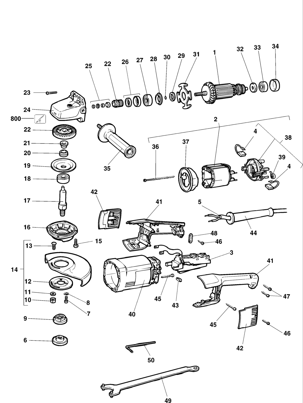 Dewalt DW496 Type 2 Angle Grinder Spare Parts