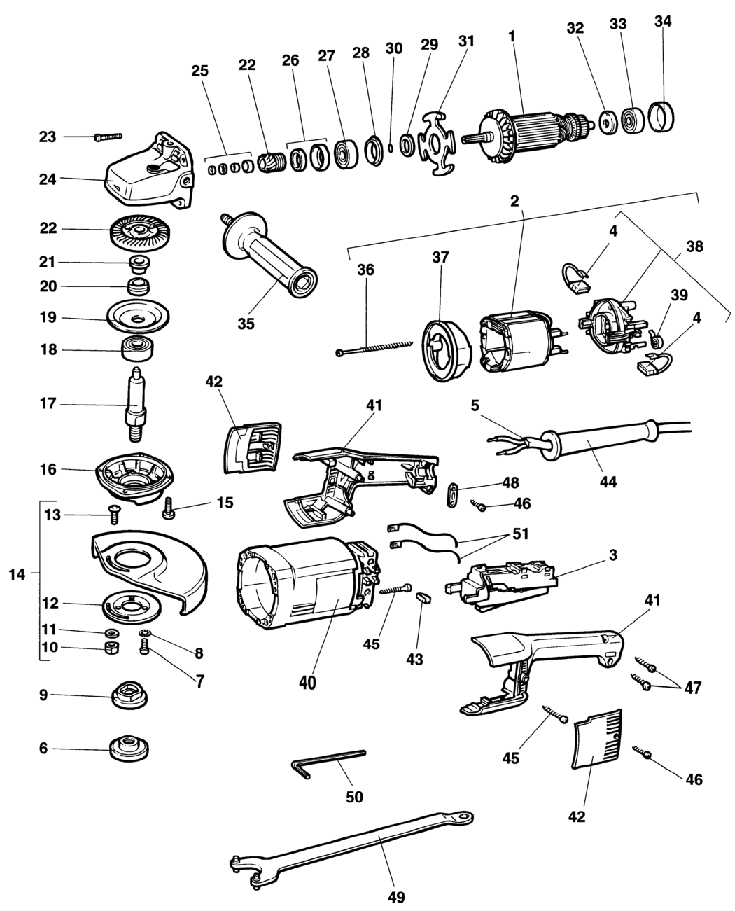 Dewalt DW846 Type 1 Angle Grinder Spare Parts