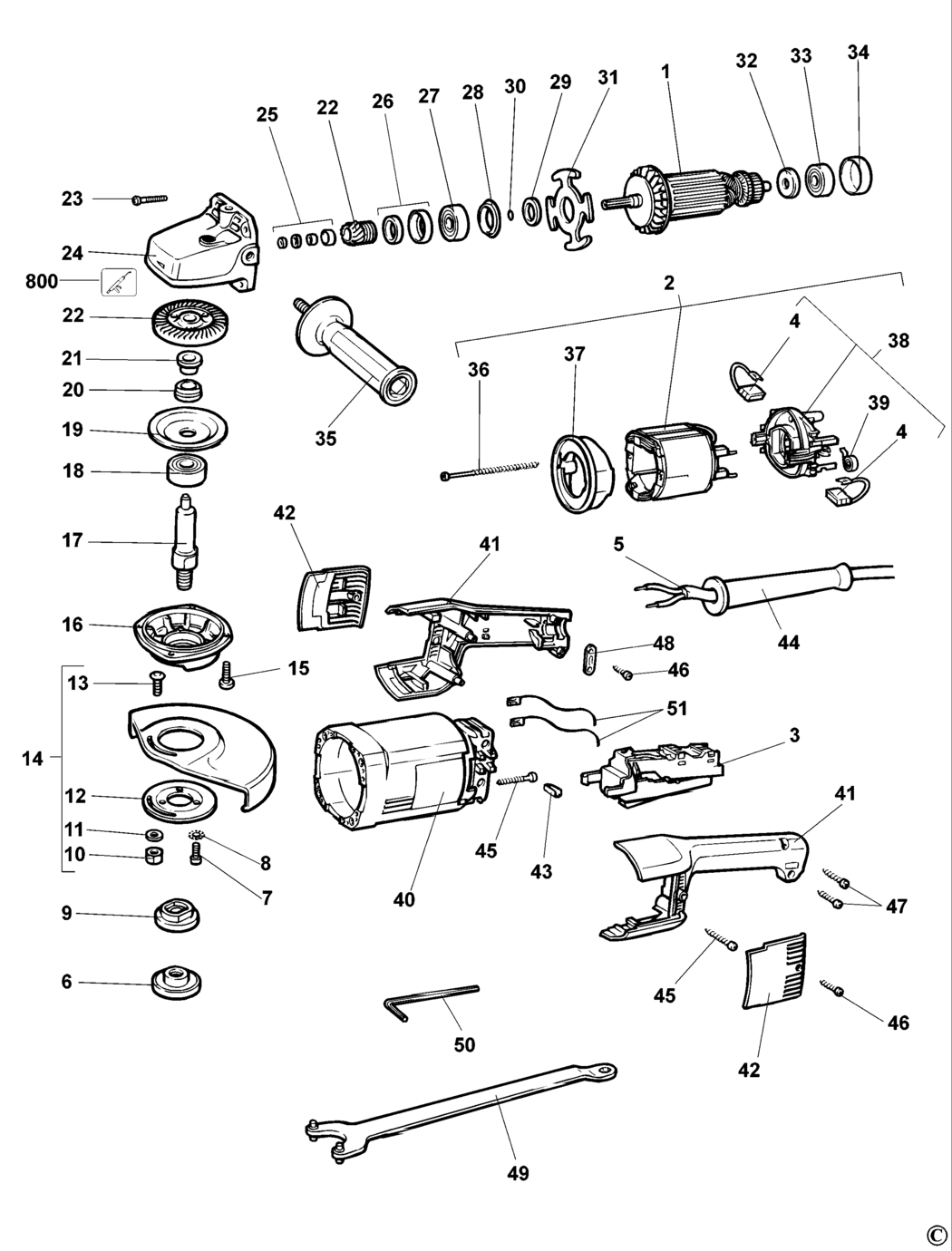 Dewalt DW846 Type 2 - 3 Angle Grinder Spare Parts