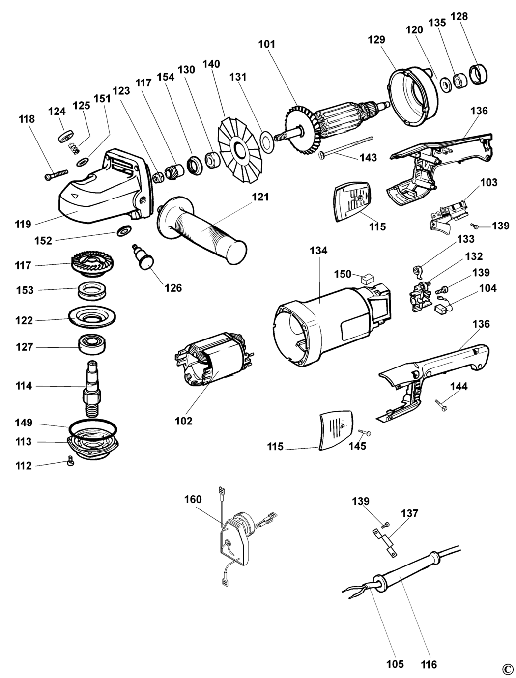 Dewalt DW632 Type 1 Polisher Spare Parts