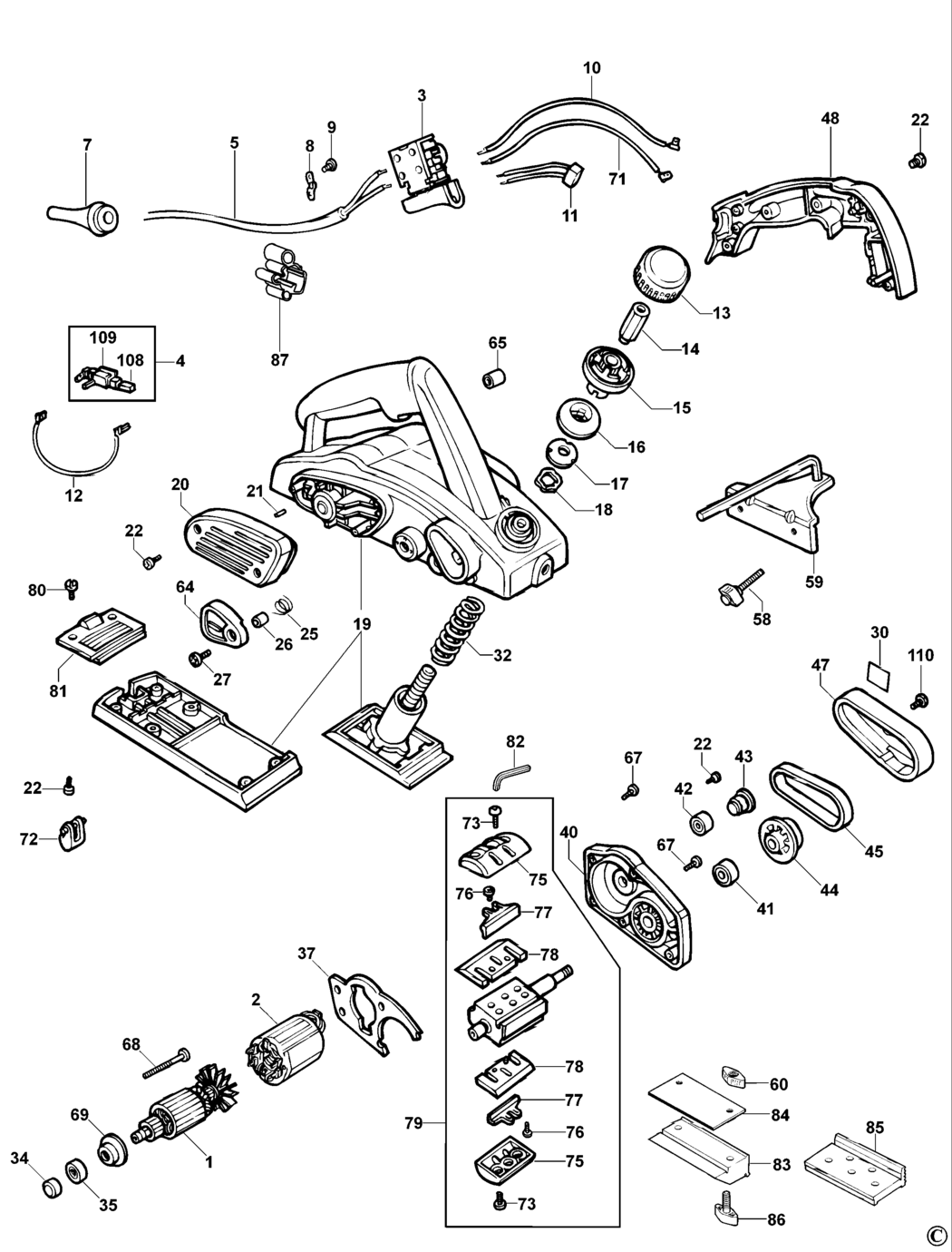 Dewalt DW668 Type 1 Planer Spare Parts