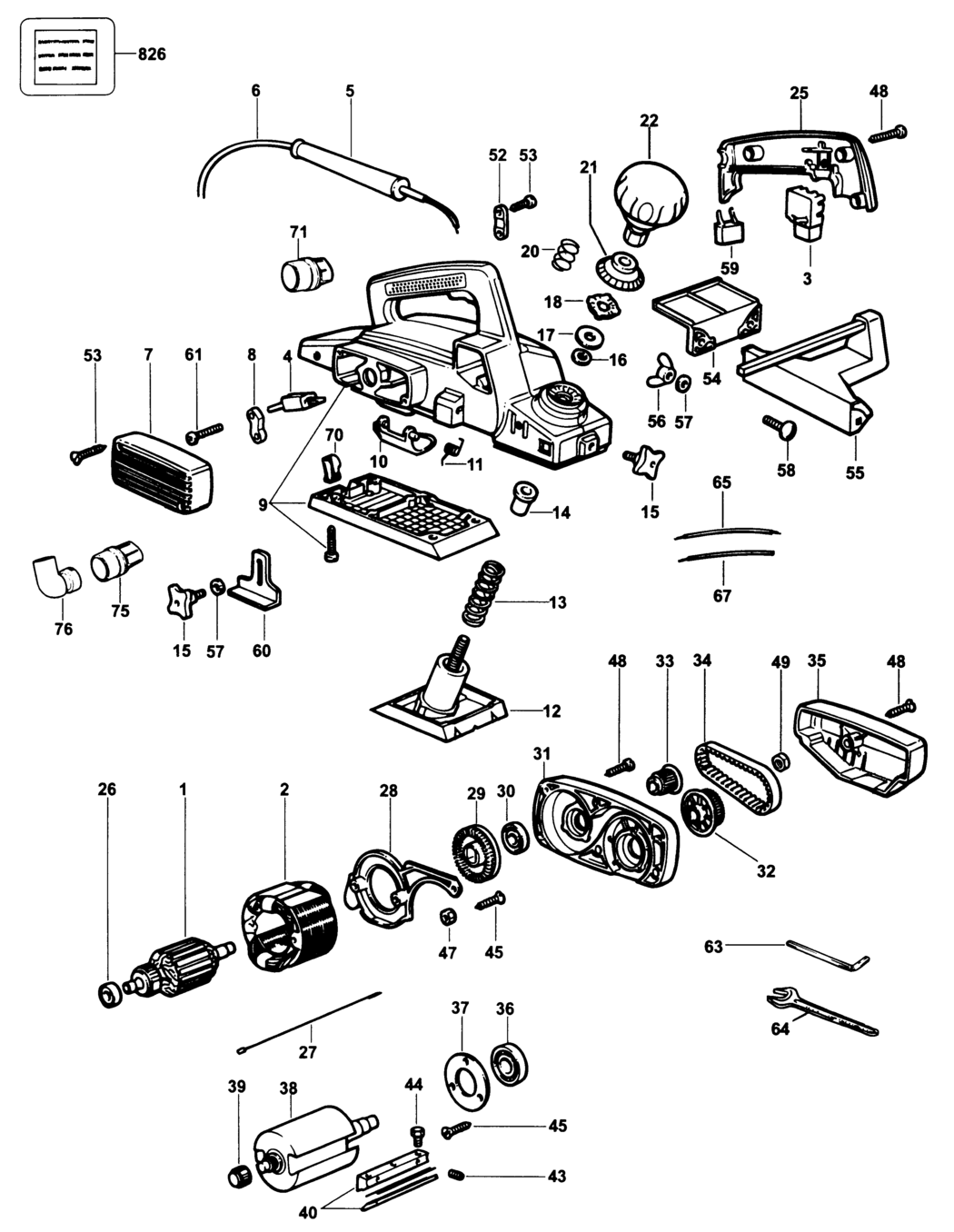 Dewalt DW676K Type 1 Planer Spare Parts