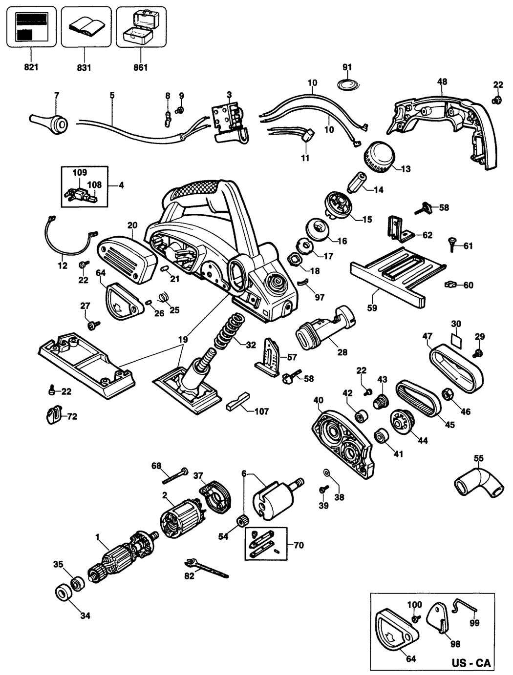 Dewalt DW678 Type 1 Planer Spare Parts