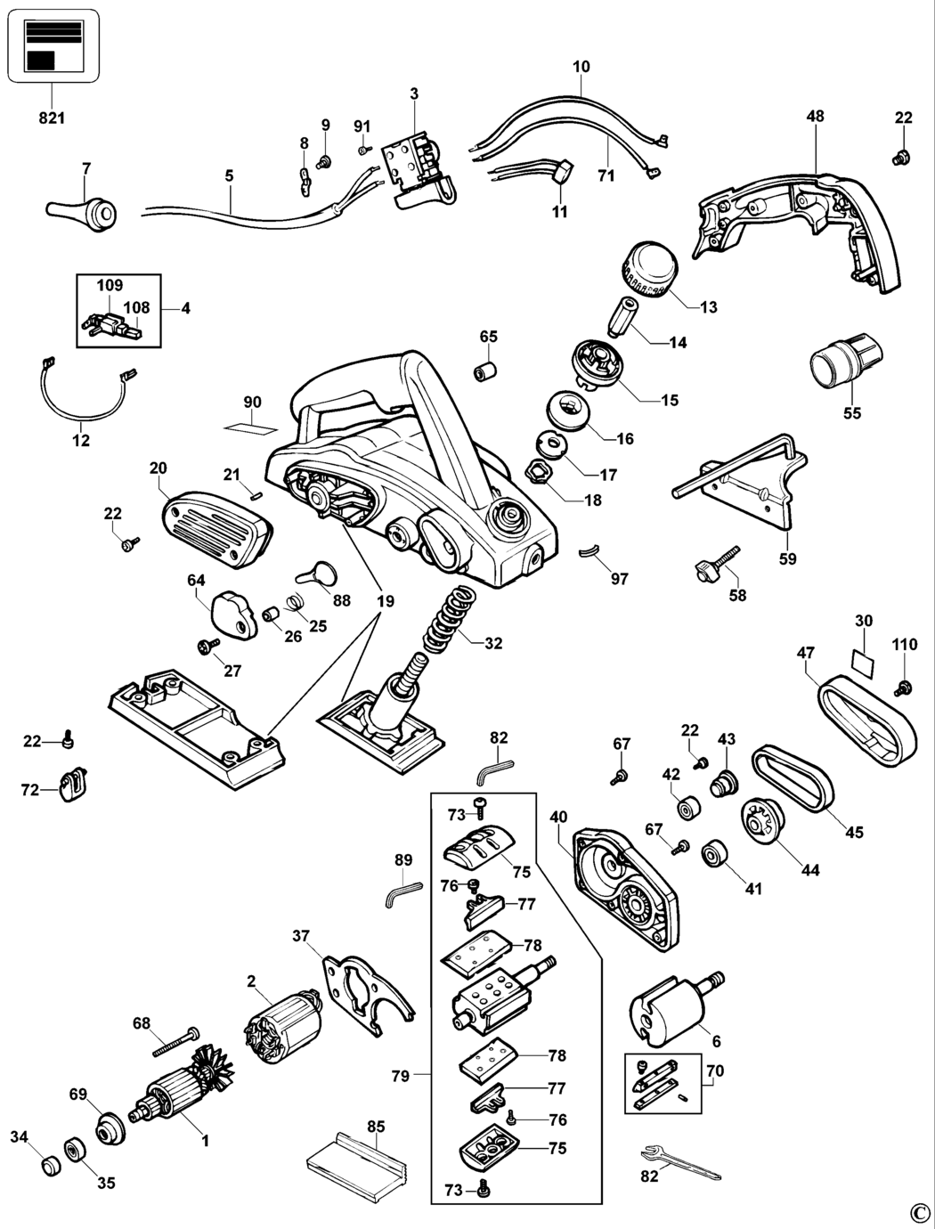 Dewalt DW680 Type 1 Planer Spare Parts