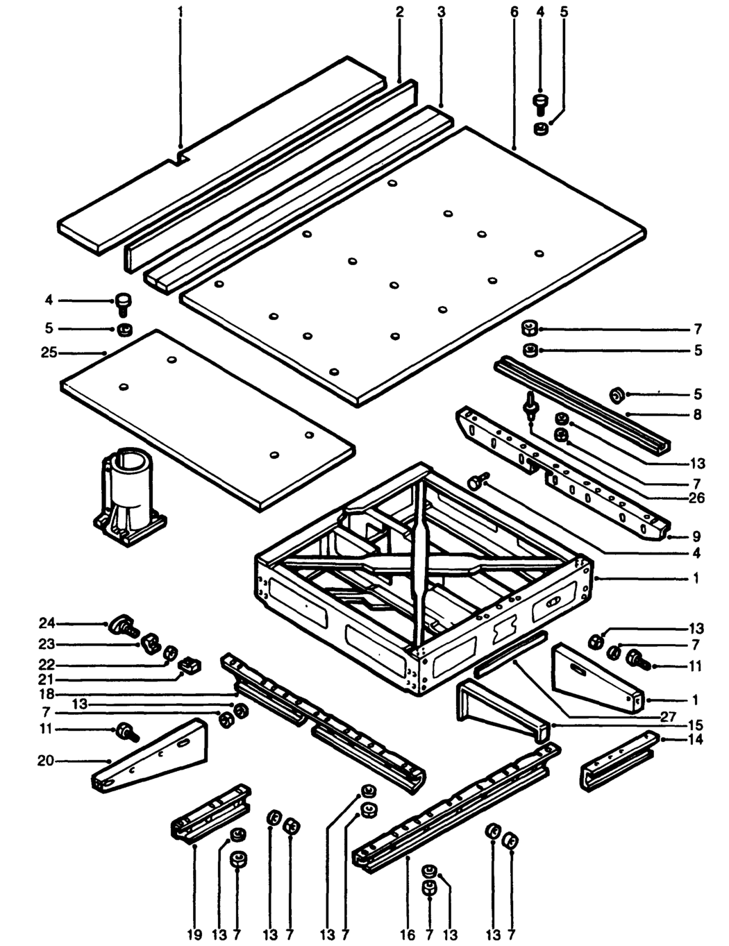 Dewalt DW1753----E Type 1 Radial Arm Saw Spare Parts