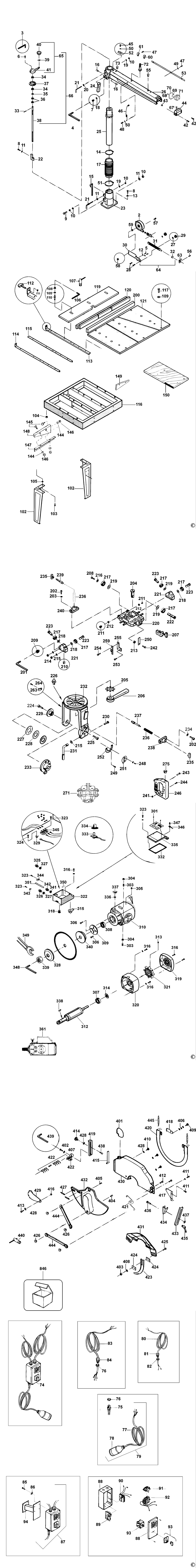 Dewalt DW729 Type 2 Radial Arm Saw Spare Parts