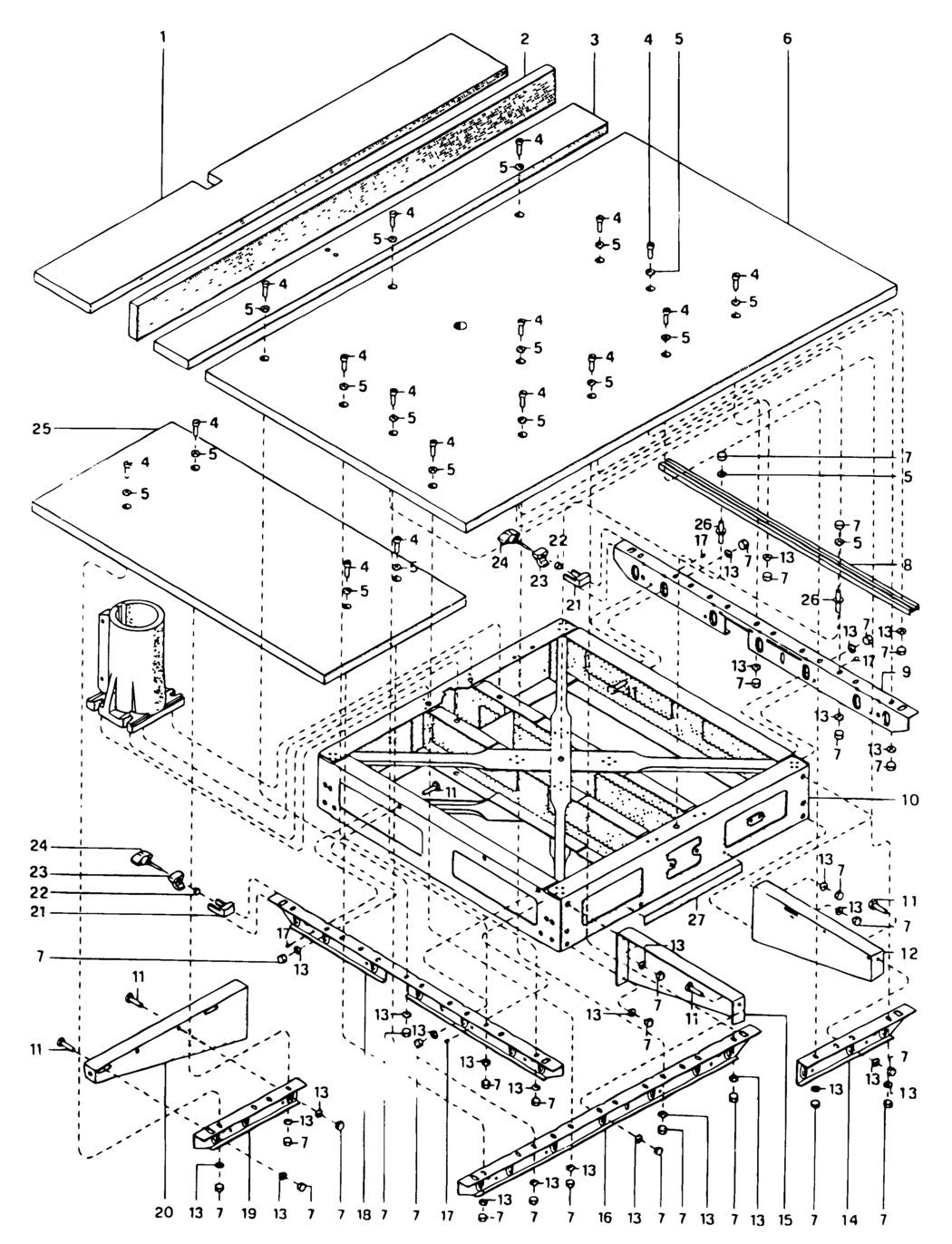 Dewalt DW8101----B Type 1 Radial Arm Saw Spare Parts