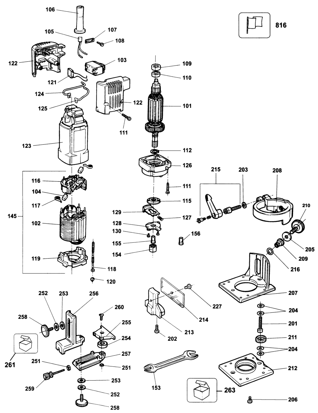 Dewalt DW670 Type 1 - AS Trimmer Spare Parts