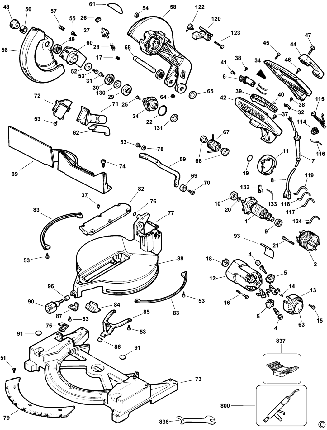 Dewalt DW704 Type 3 Mitre Saw Spare Parts