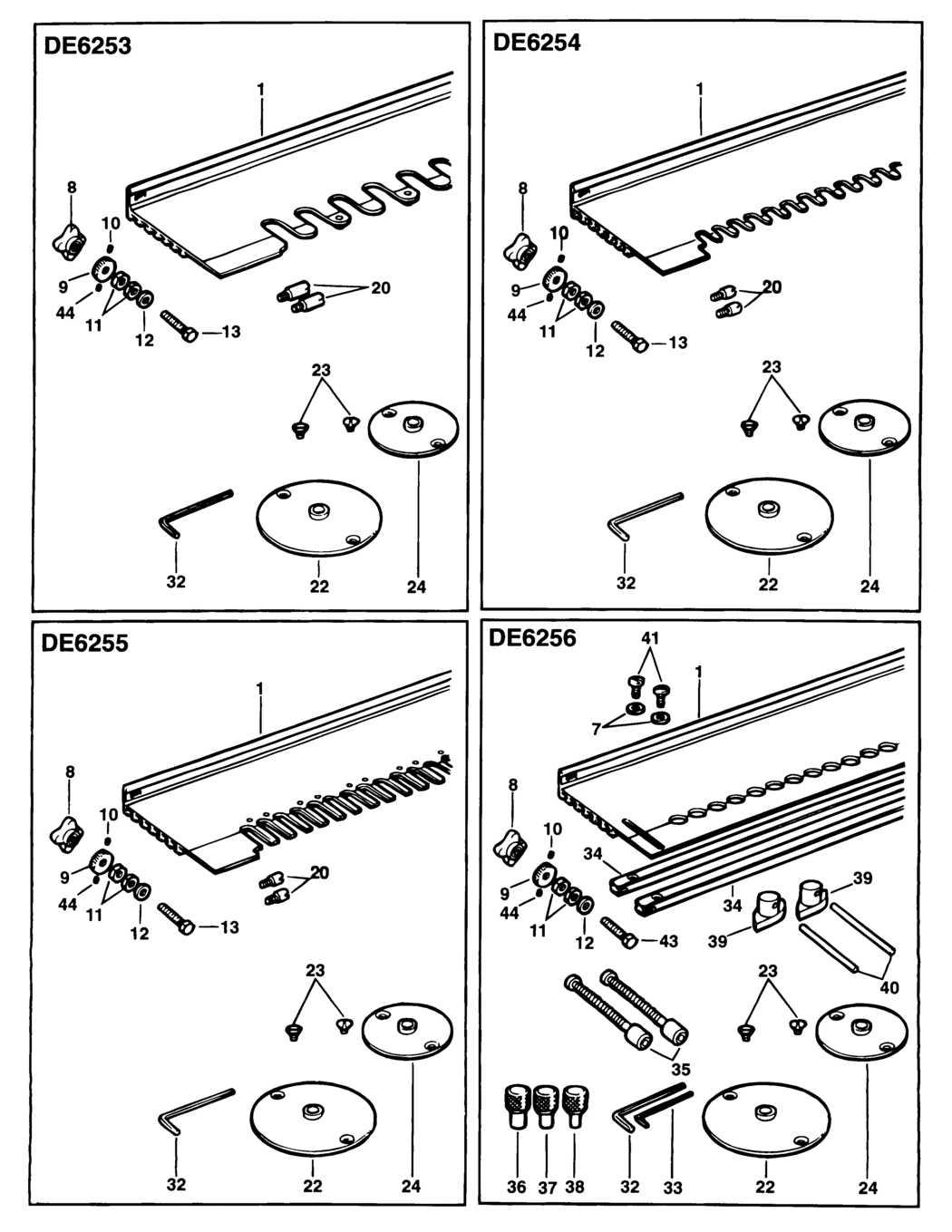 Dewalt DE6253 Type 1 Dovetail Jig Spare Parts