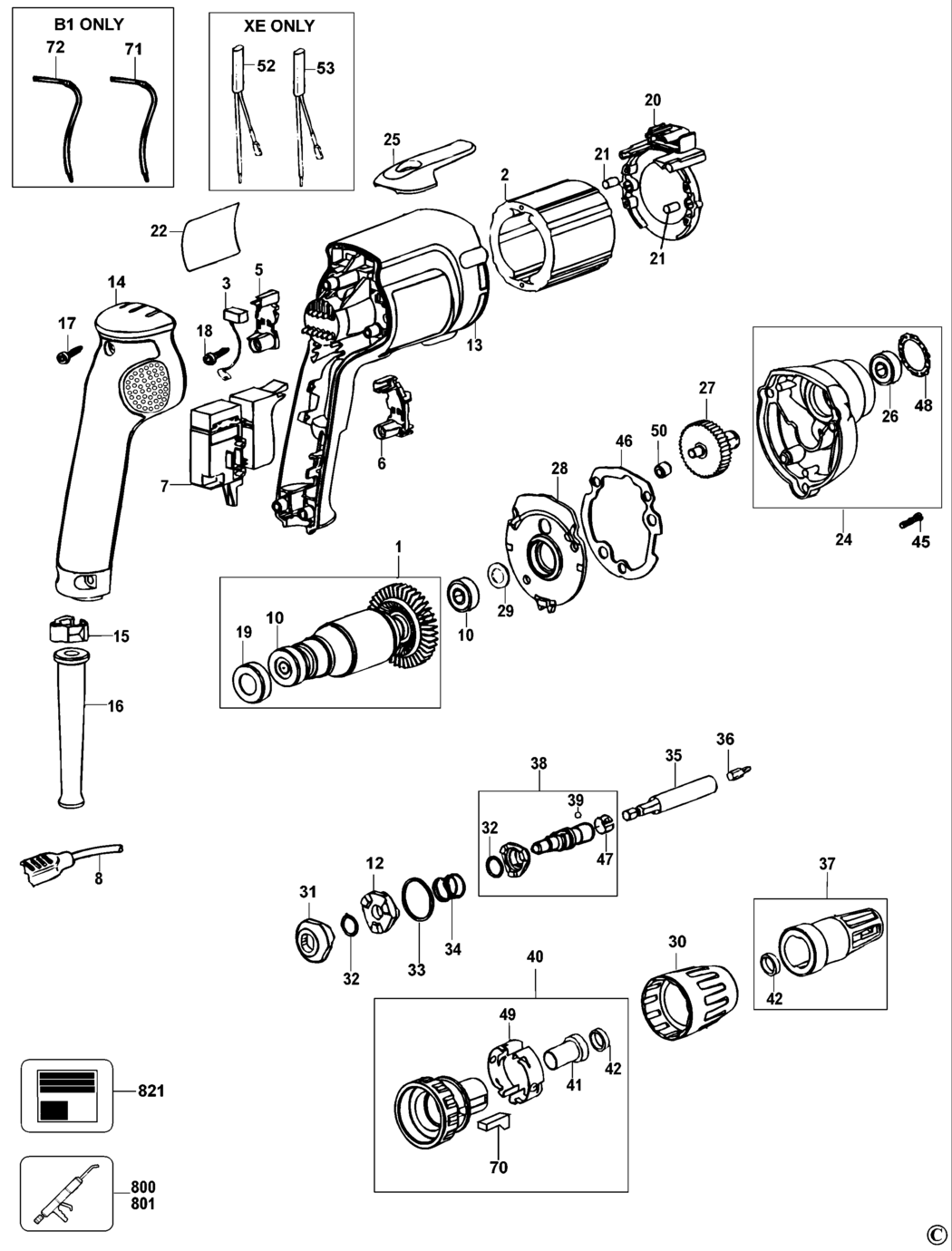 Dewalt DW256 Type 2 Screwdriver Spare Parts