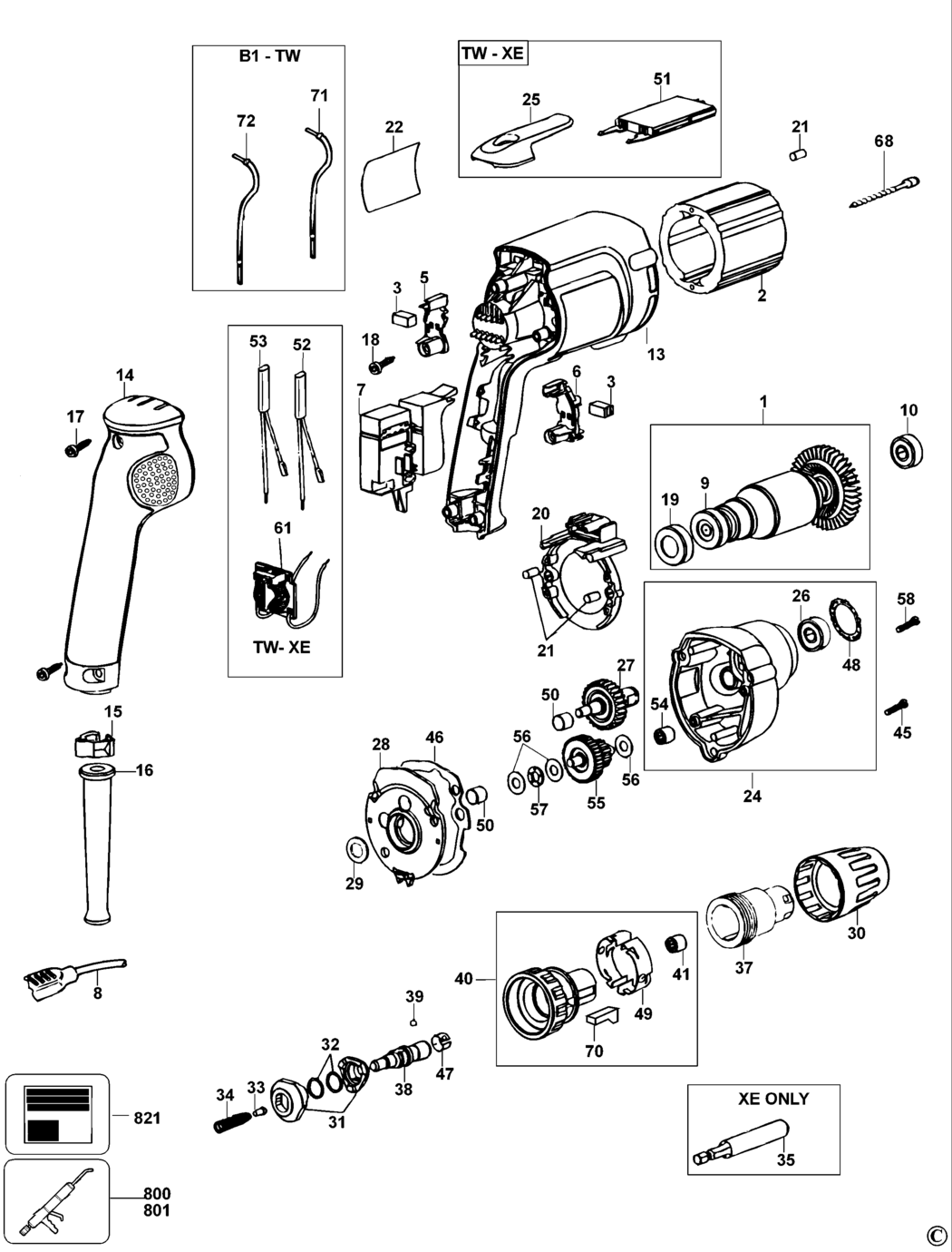 Dewalt DW266 Type 2 Screwdriver Spare Parts