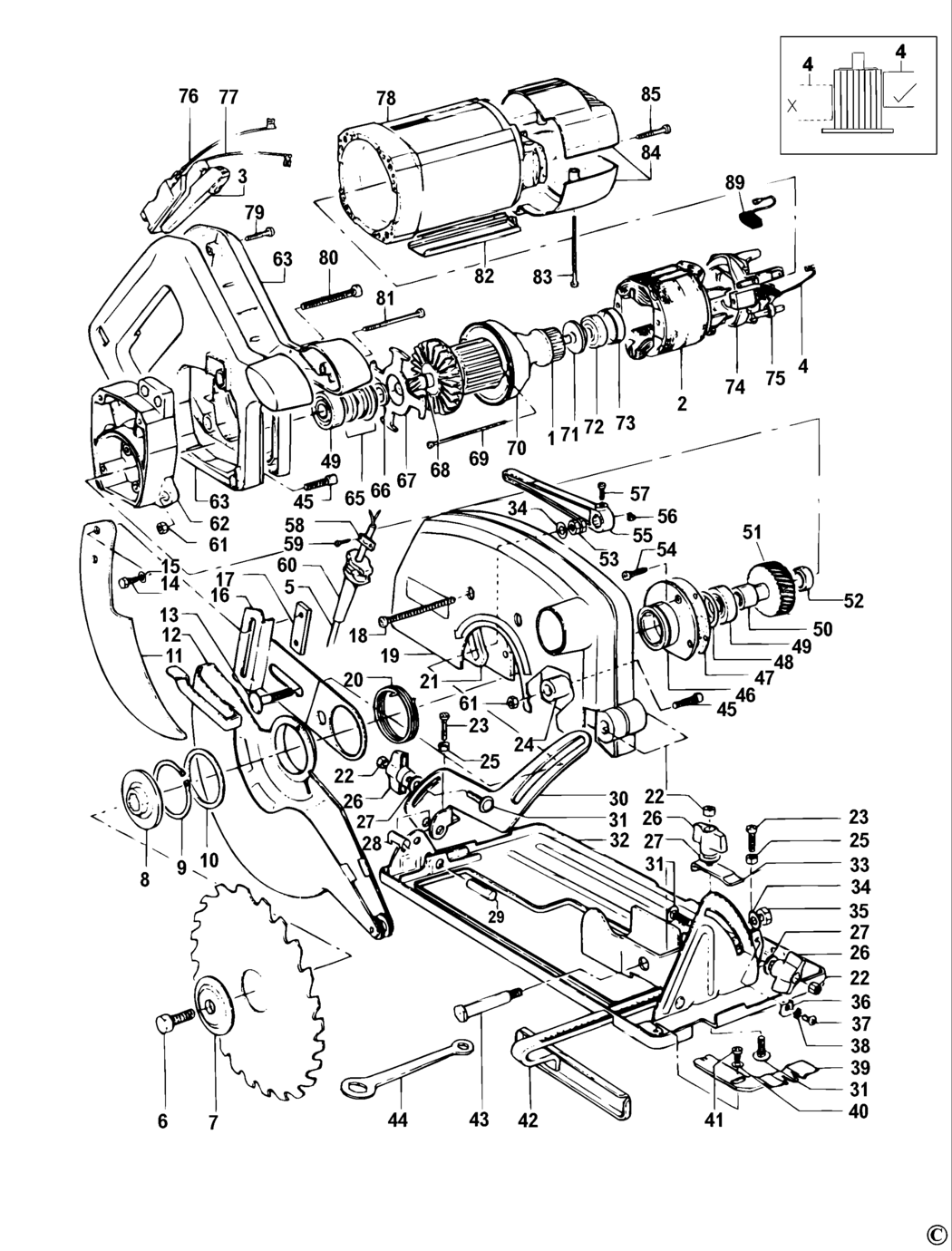 Dewalt DW383 Type 1 Circular Saw Spare Parts